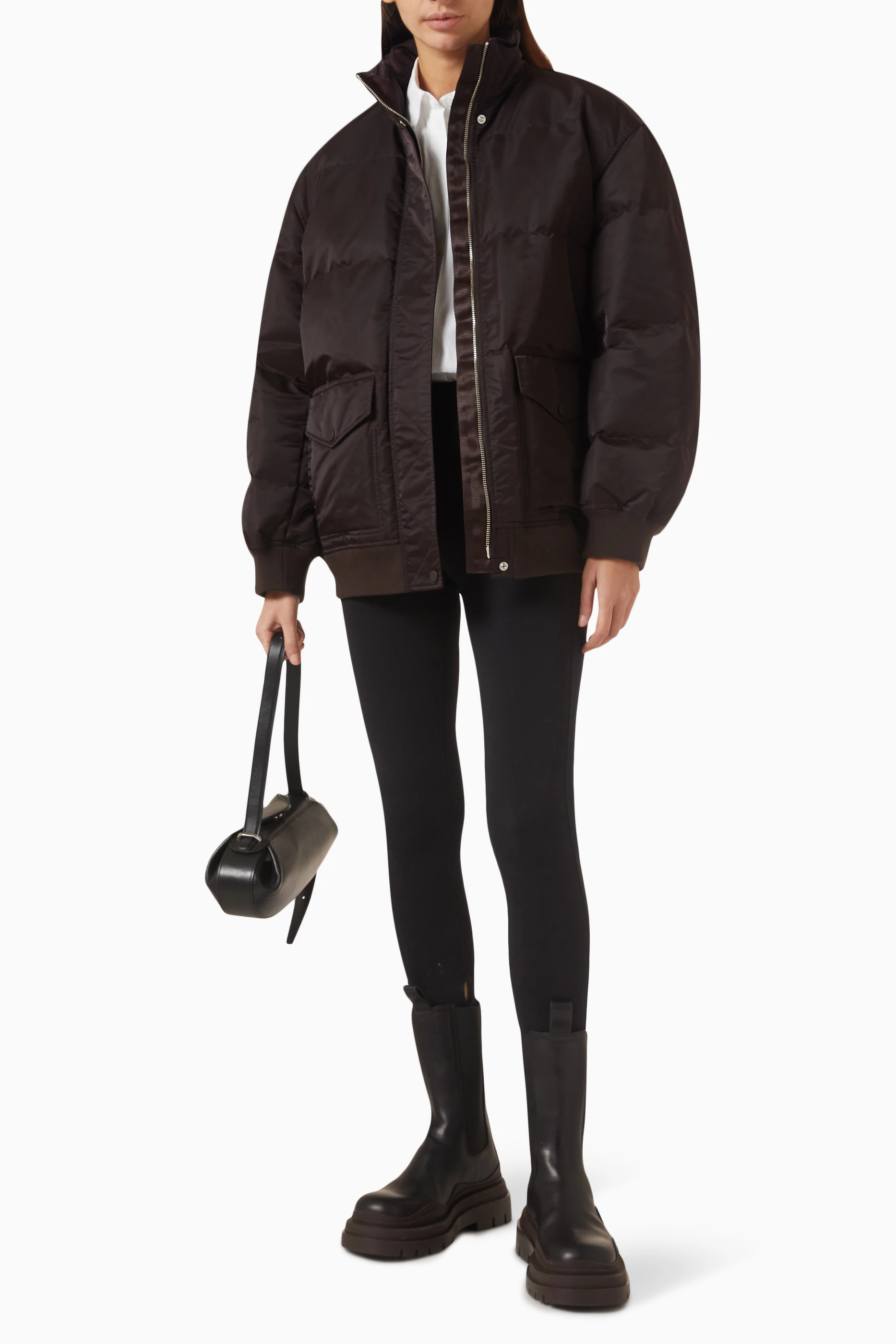 Nylon oversized puffer jacket online