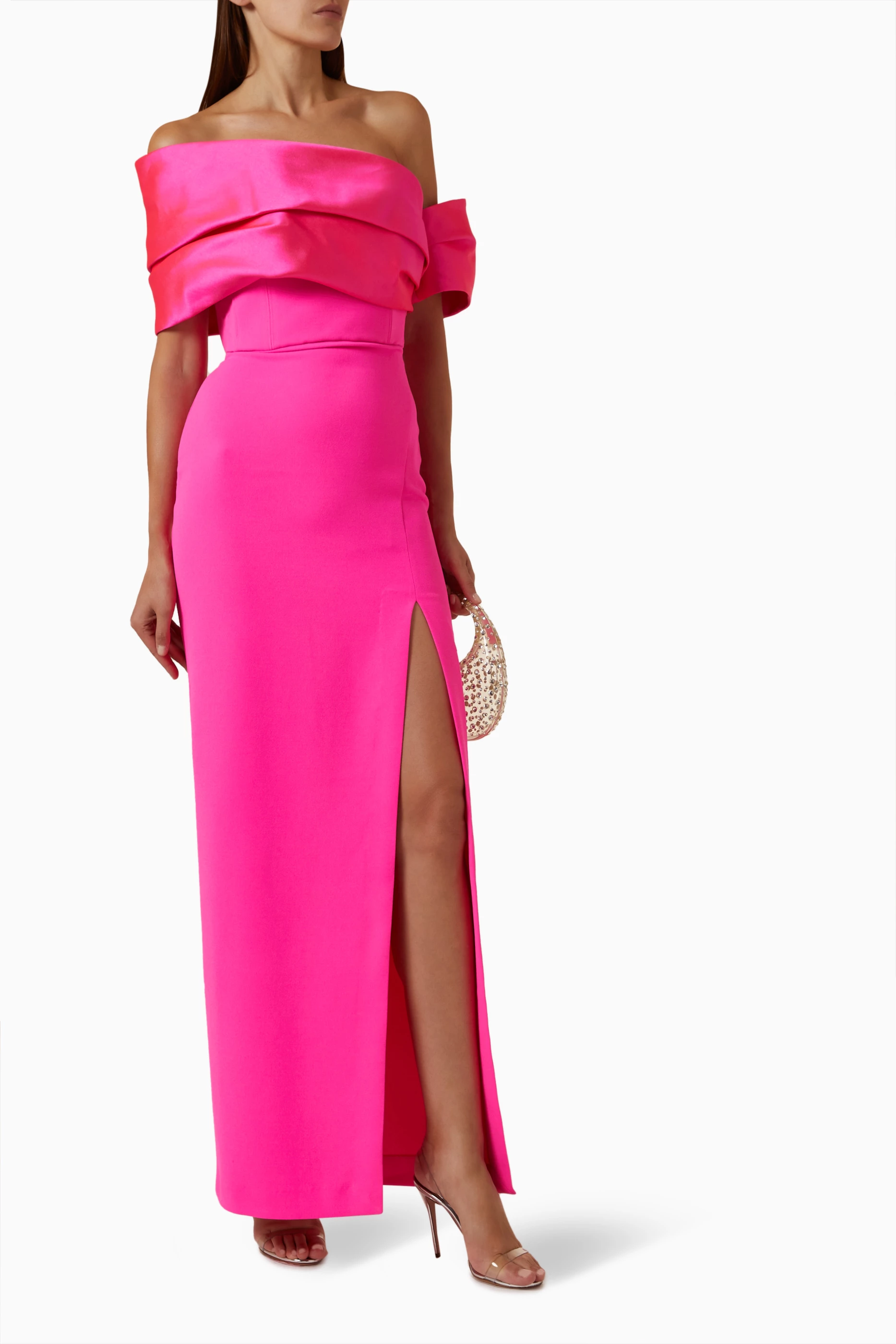 ワンピース SOLACE LONDON Women Mid Skirts OS43021 PUPIN PINK Buy Solace London Pink Arella Strapless Maxi Dress for Women