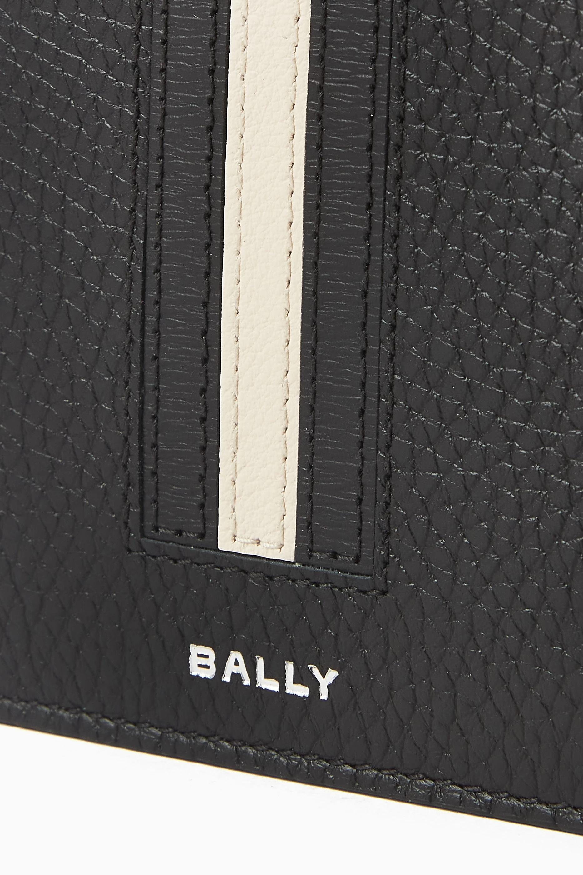 Buy Bally Black Logo Stripe Bi fold Wallet in Leather For Men Online Ounass Saudi