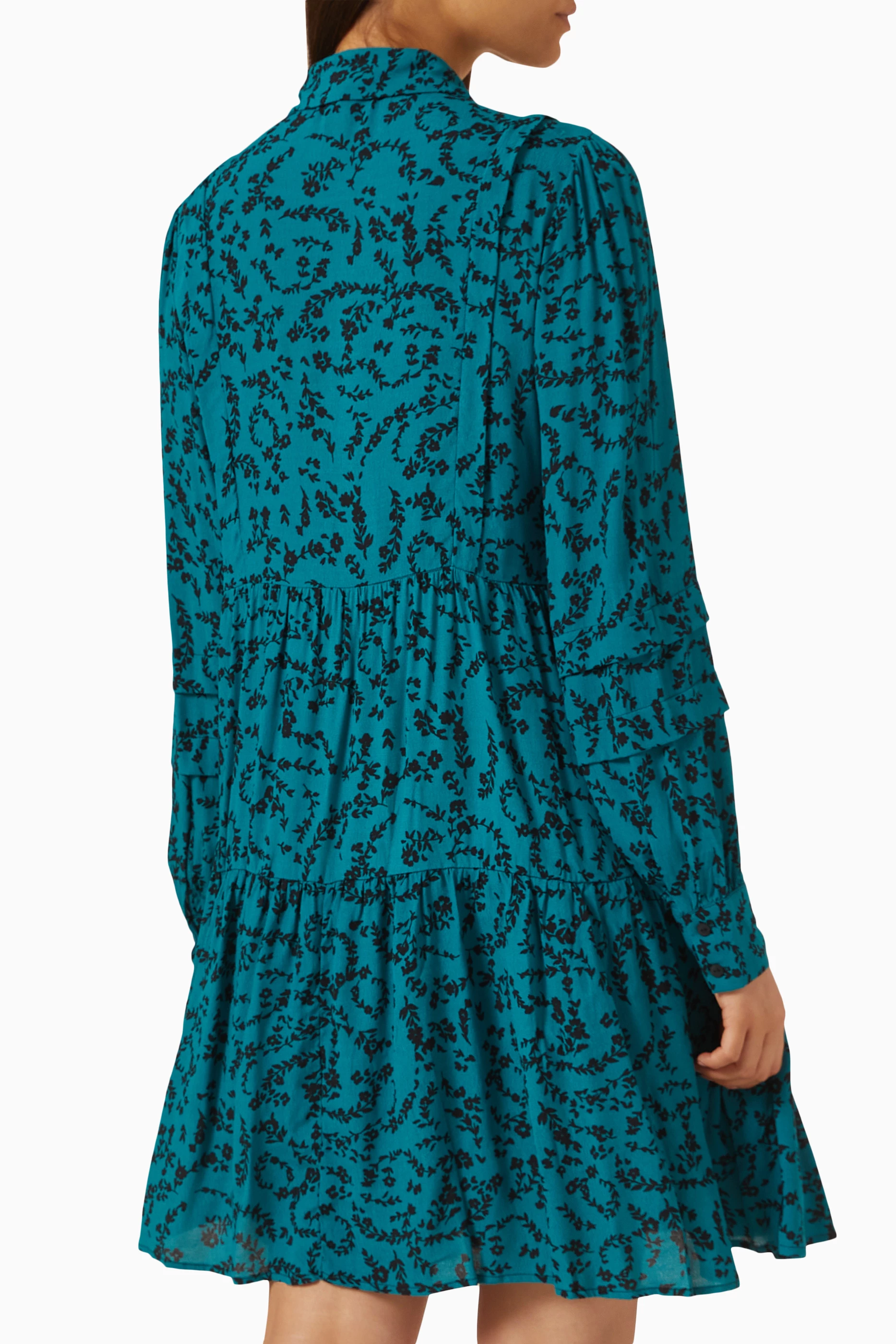 Buy Green Yasminua Embroidered Mini Dress in Ecovero™ For