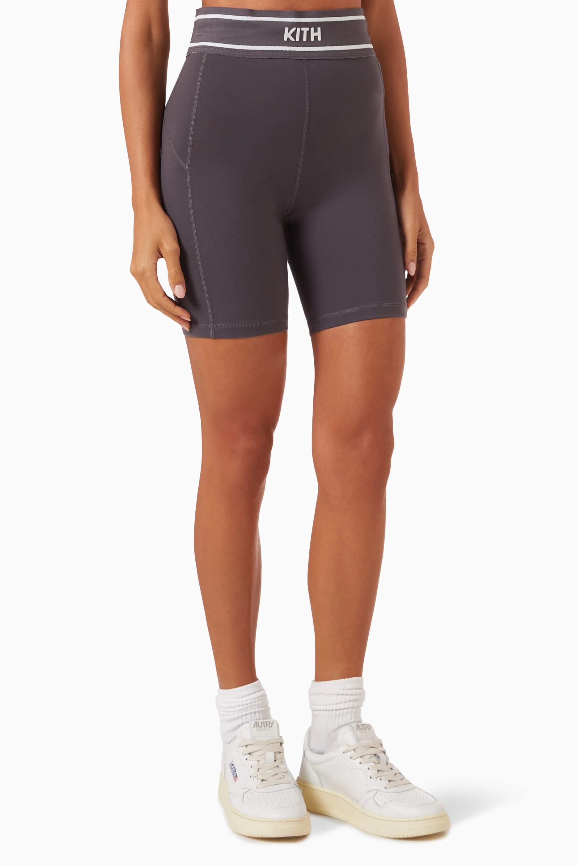 Buy Kith Grey Lana Biker Shorts in Jersey For Women Online Ounass Saudi