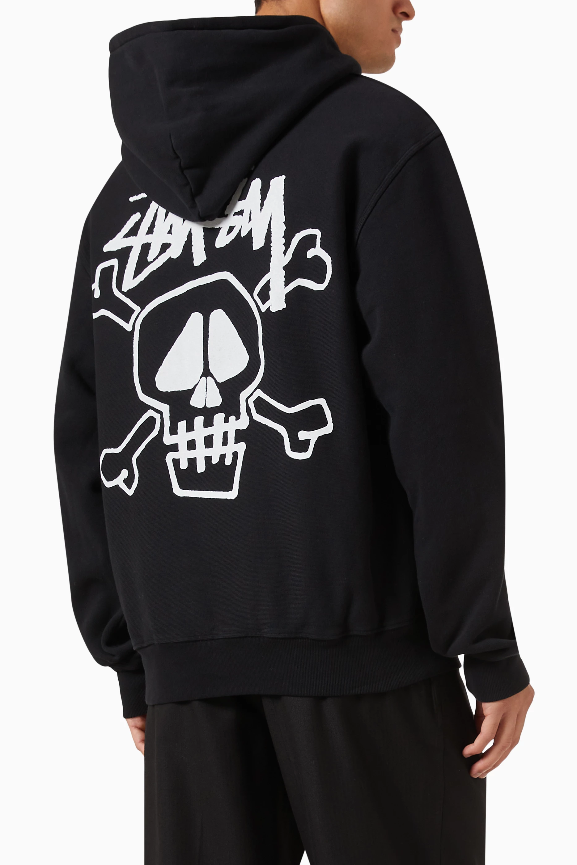 Buy Stussy Black Skull Bones Logo Hoodie in Cotton For Men Online Ounass Saudi