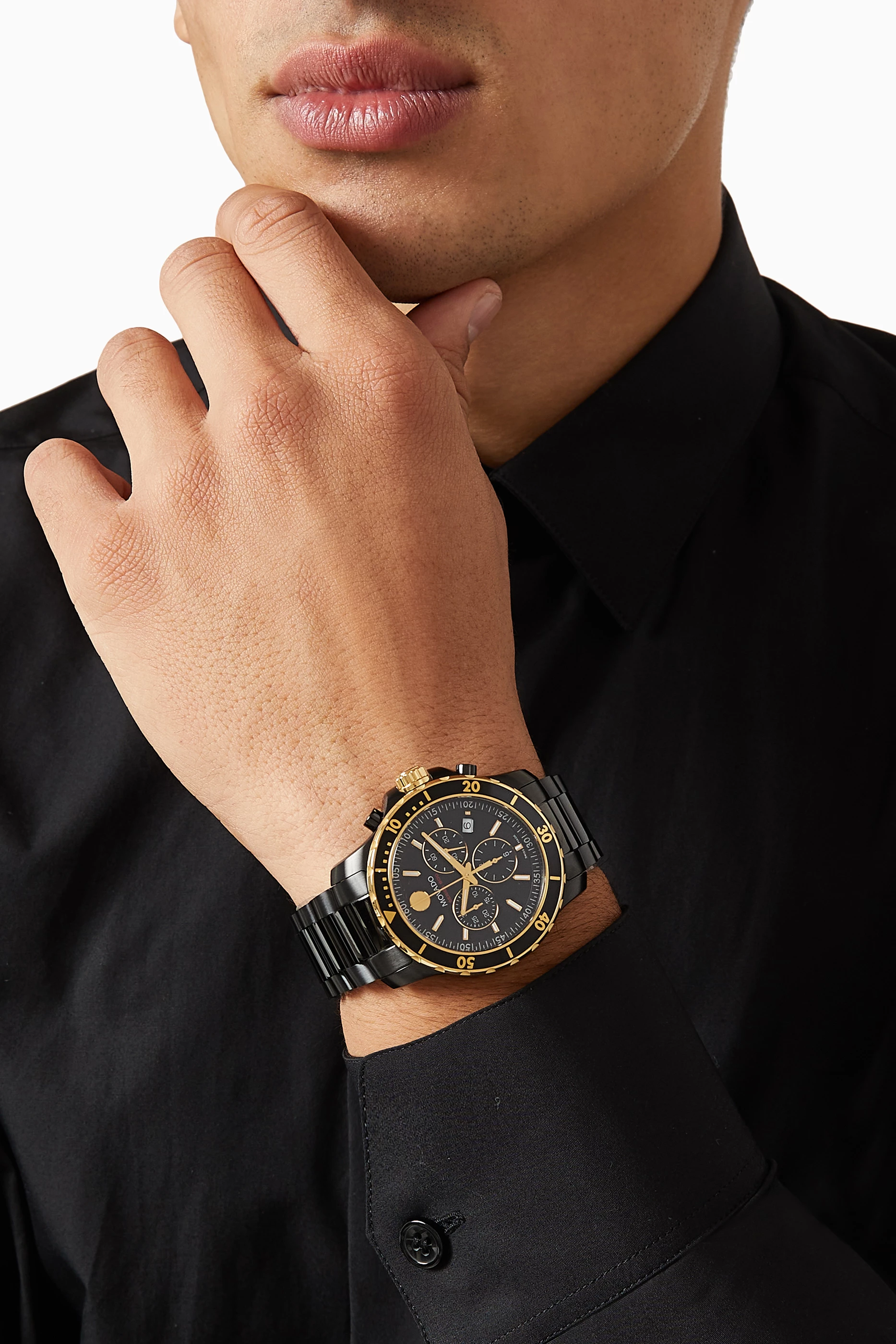 Movado series 800 chronograph black clearance