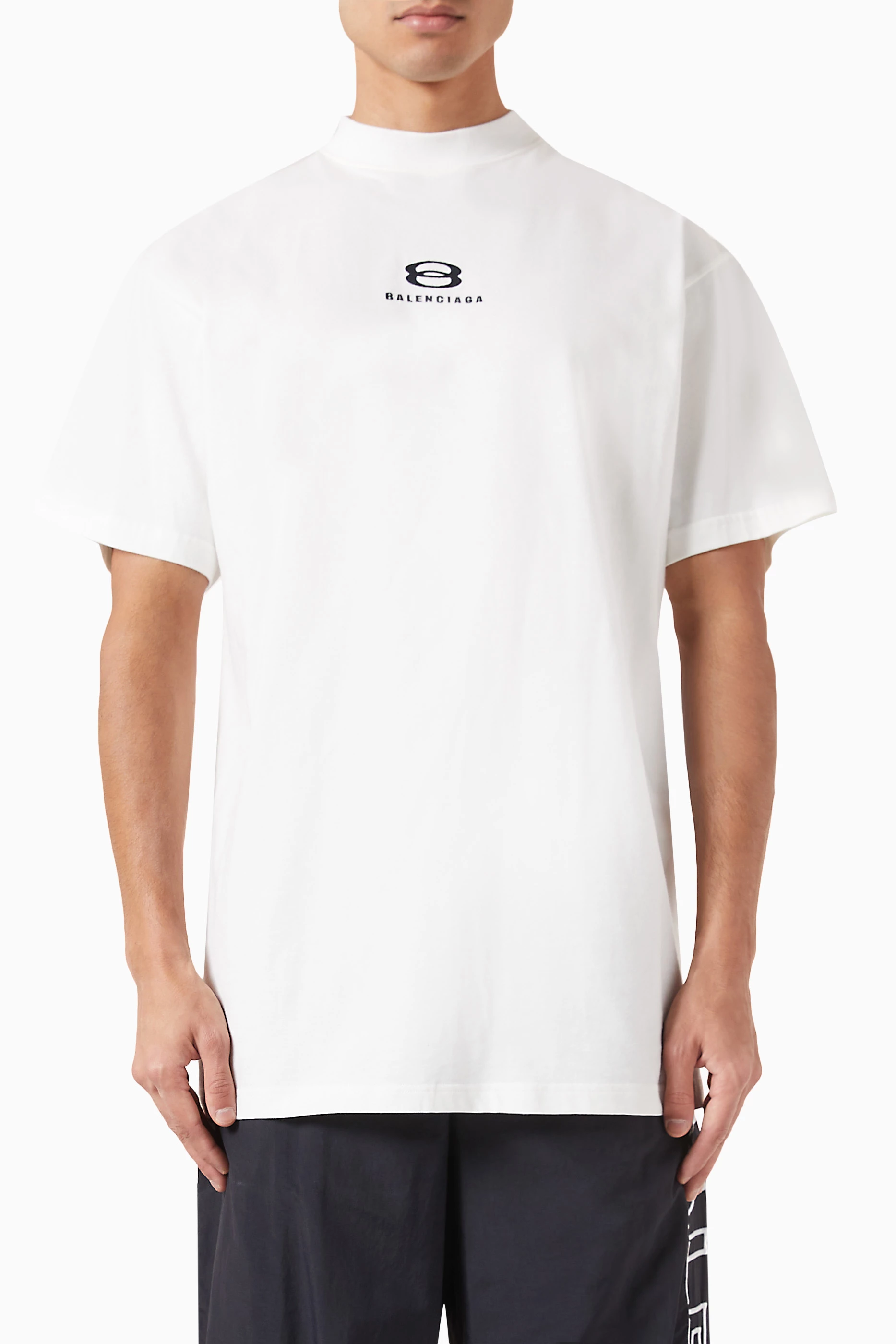 直営店☆BALENCIAGA☆Unity Sports Deconstructed Tシャツ/WHITE Buy Balenciaga White Unity Sports Icon Deconstructed T-Shirt