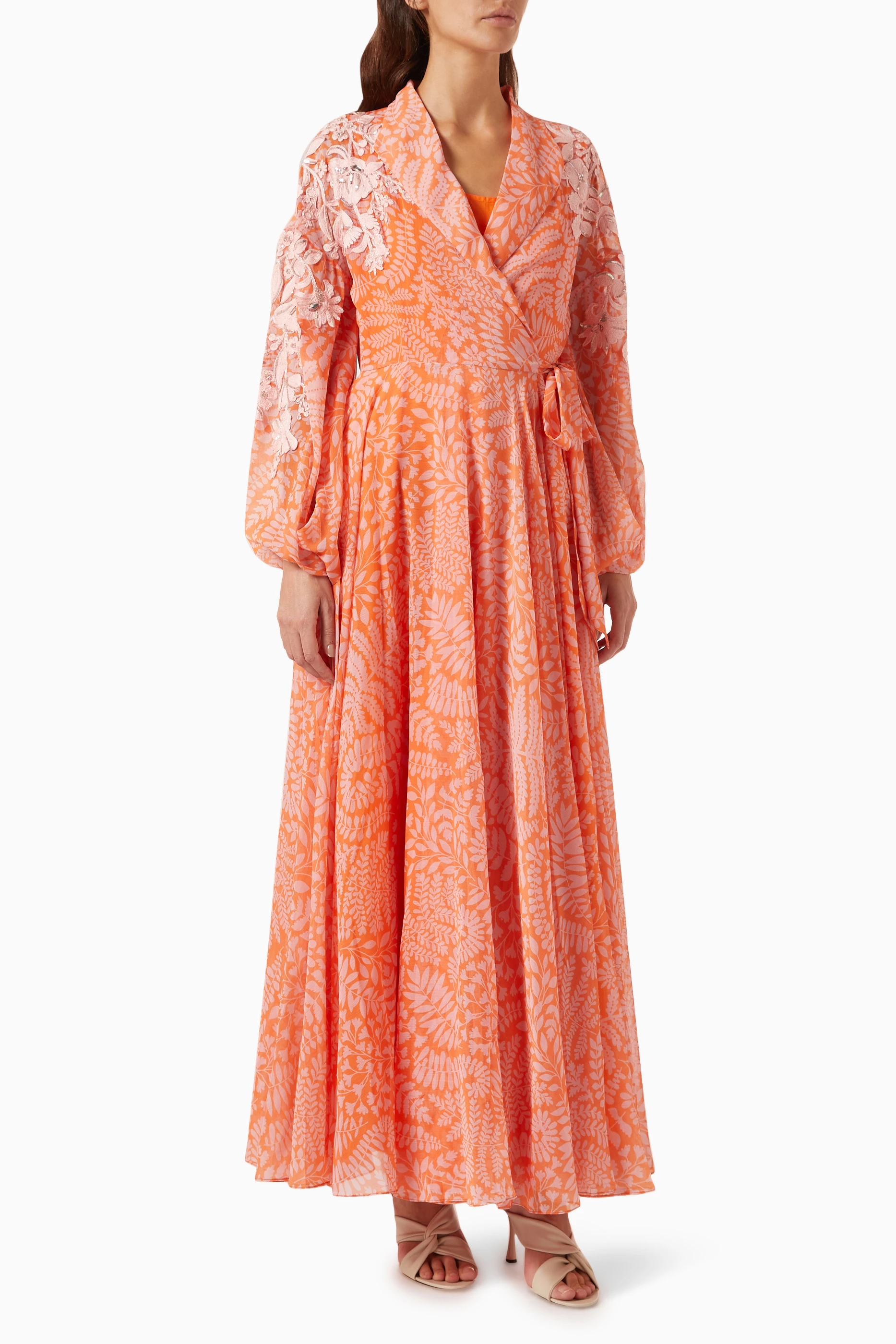 knee length dresses for ladies ORNAMENT PLEATED MAXI DRESS