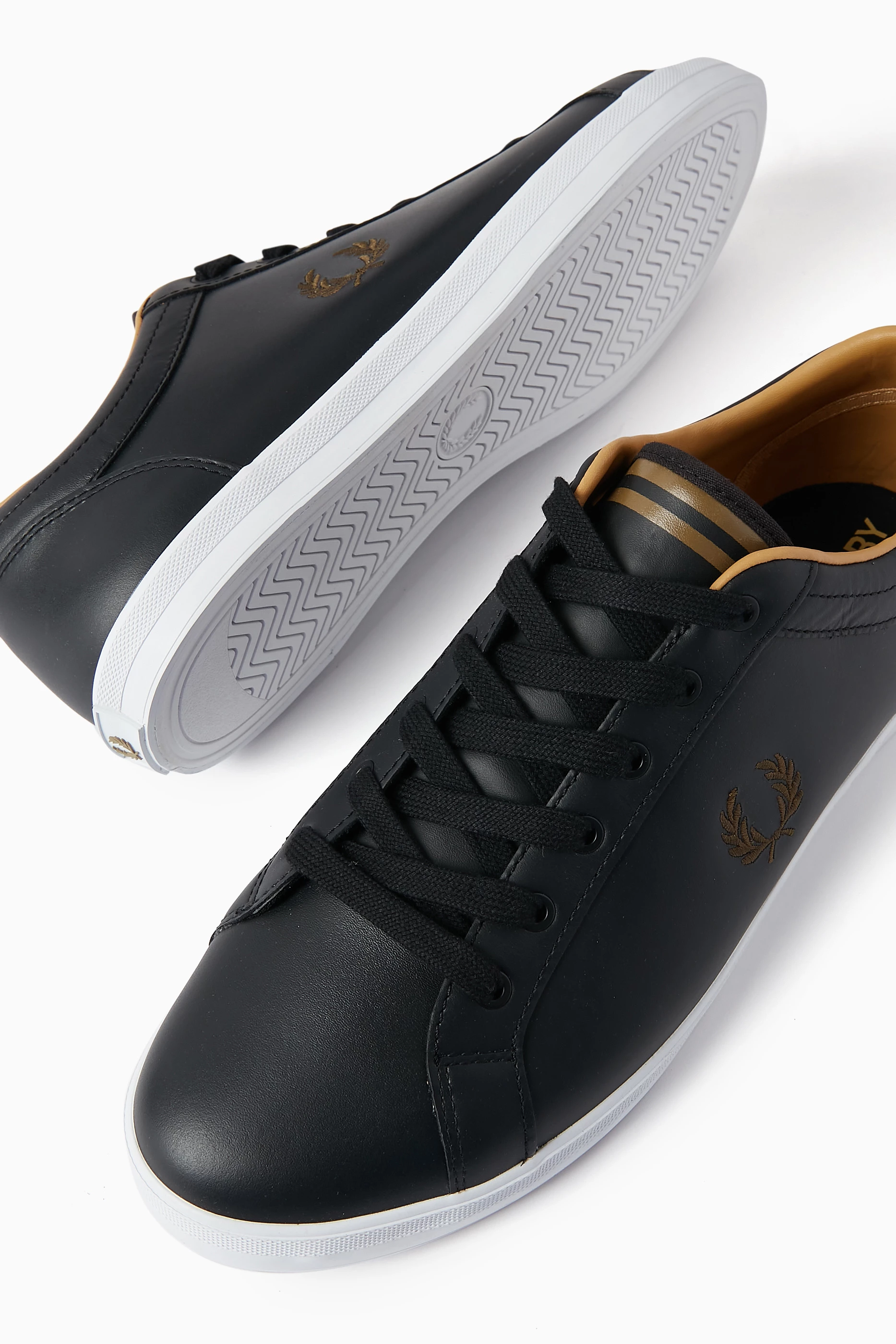 Fred perry baseline leather black store