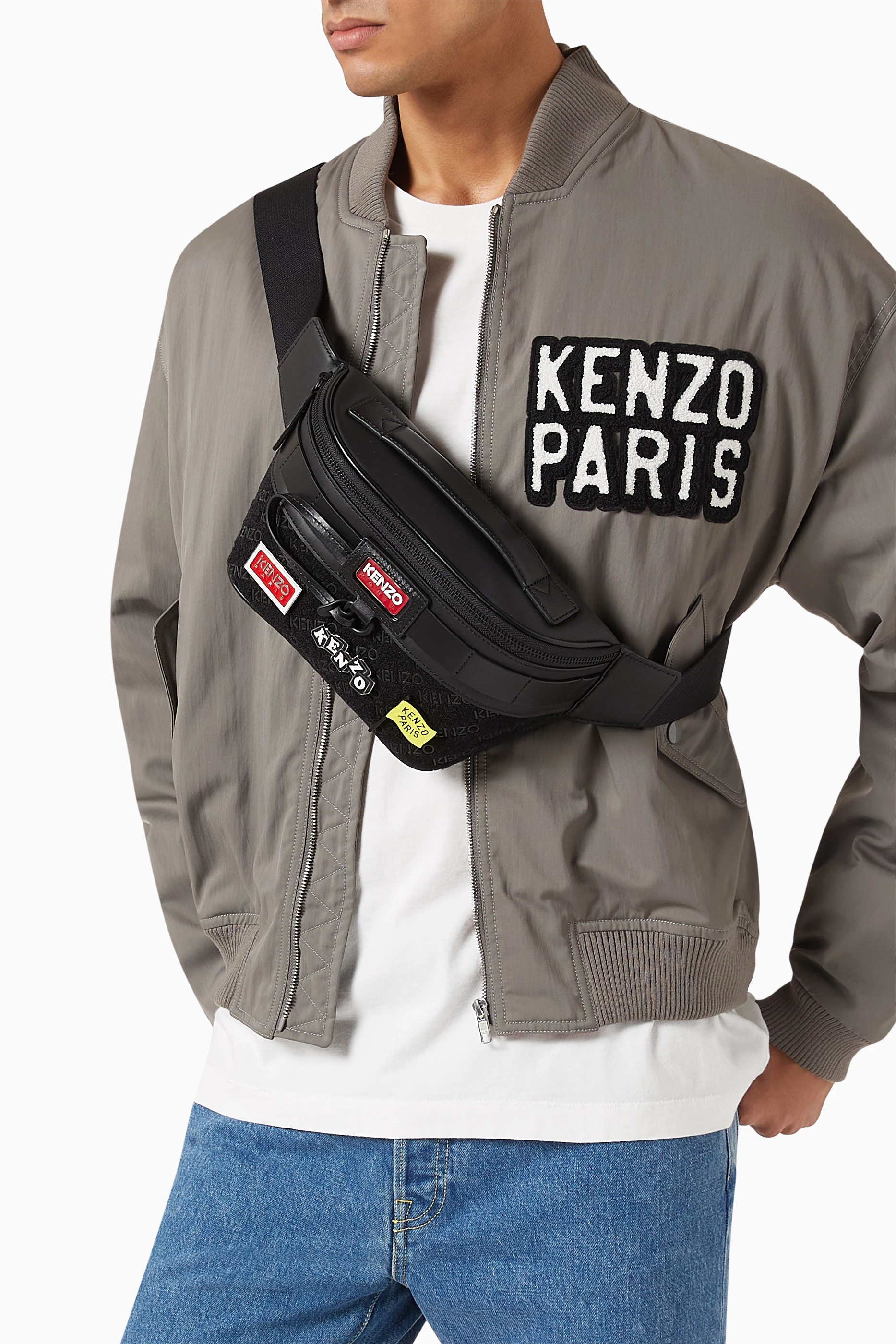 Buy KENZO Black Jungle Belt Bag in Leather For Men Online Ounass Saudi