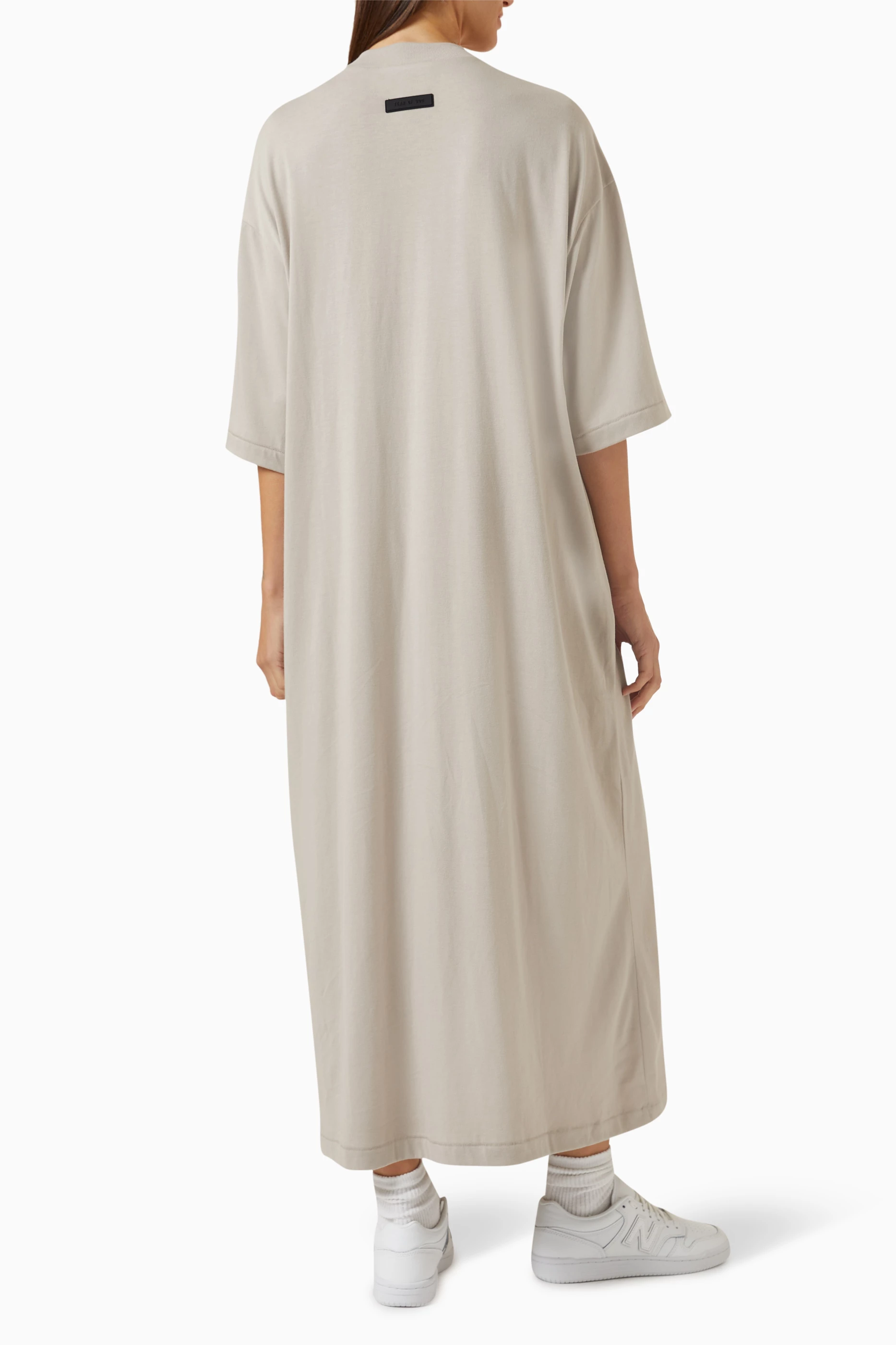 Buy Fear of God Essentials Grey Essentials 3/4 Sleeve Maxi Dress in  Cotton-jersey For Women Online | Ounass Saudi