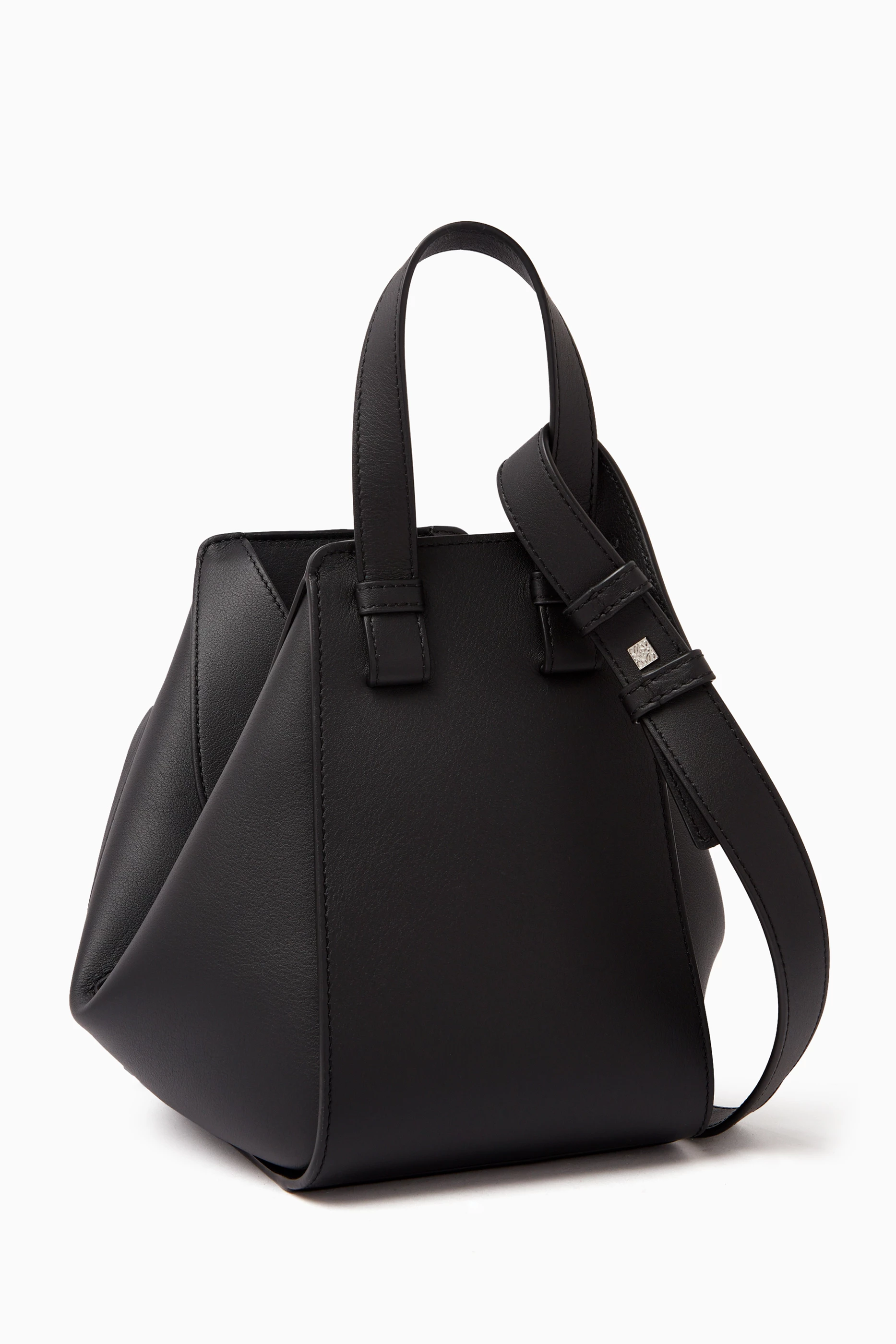 Buy LOEWE Black Compact Hammock Crossbody Bag in Calfskin