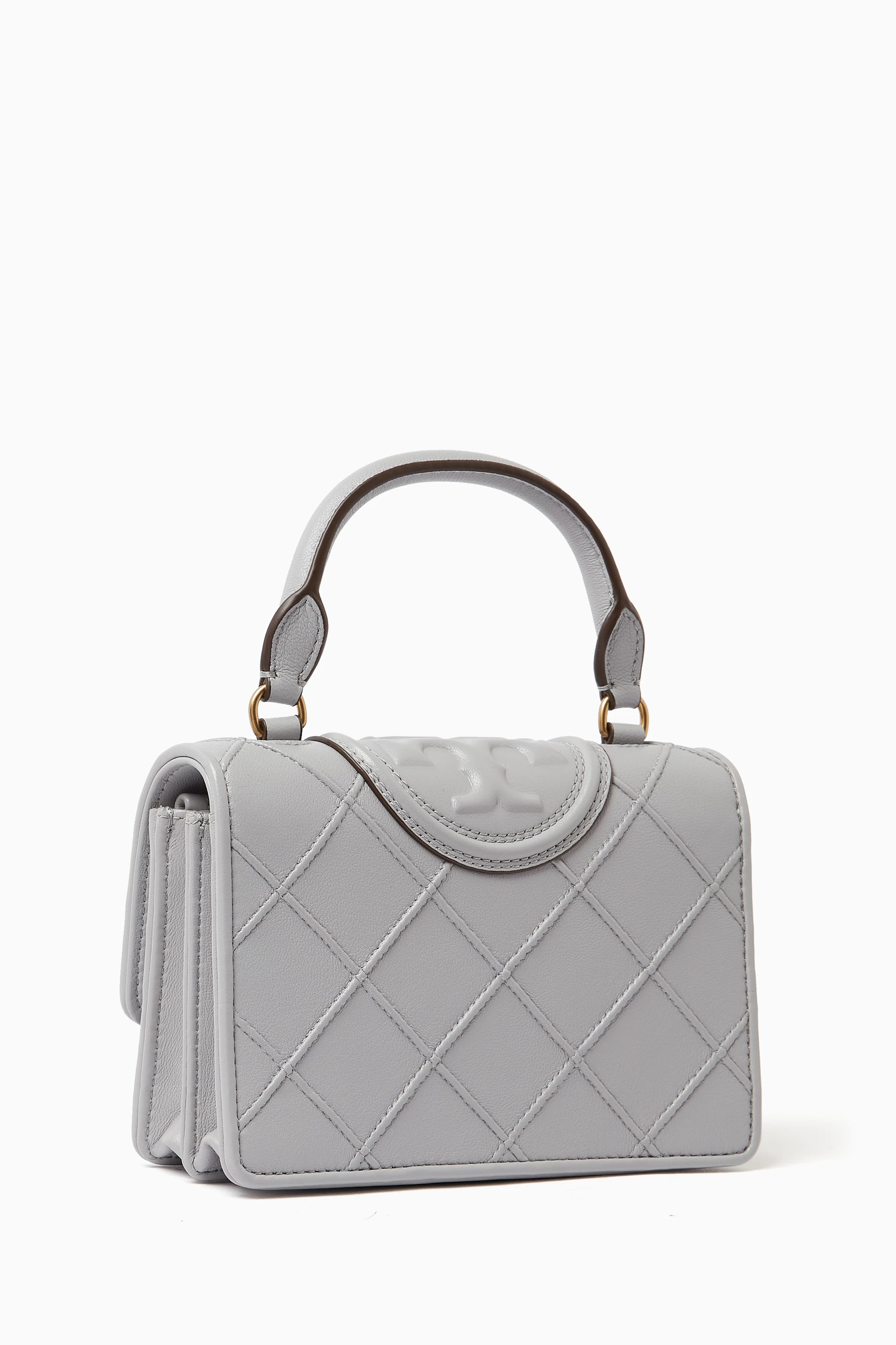 Buy Tory Burch Grey Mini Fleming Soft Top handle Chain Wallet in Leather For Women Online Ounass Saudi