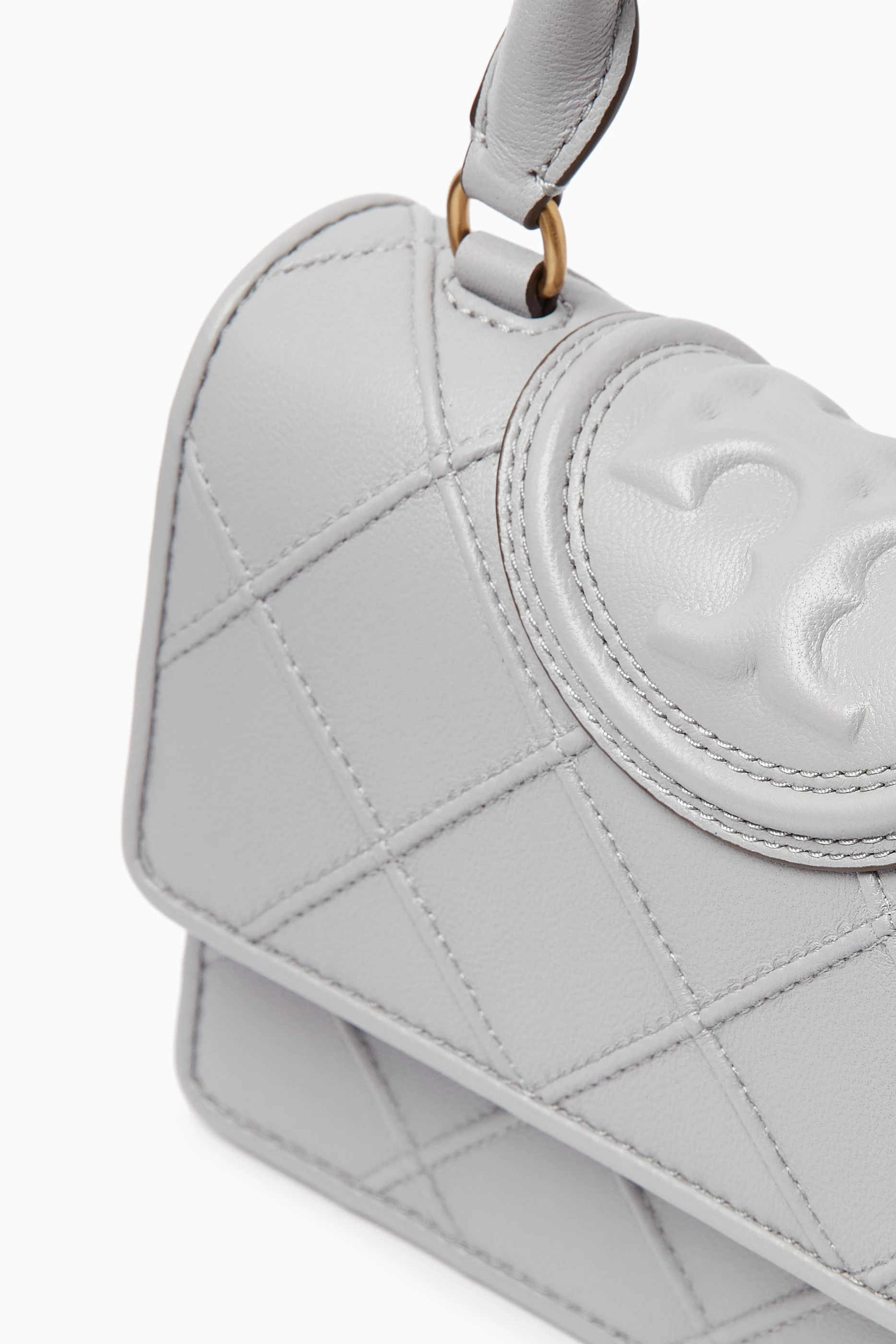 Buy Tory Burch Grey Mini Fleming Soft Top handle Chain Wallet in Leather For Women Online Ounass Saudi