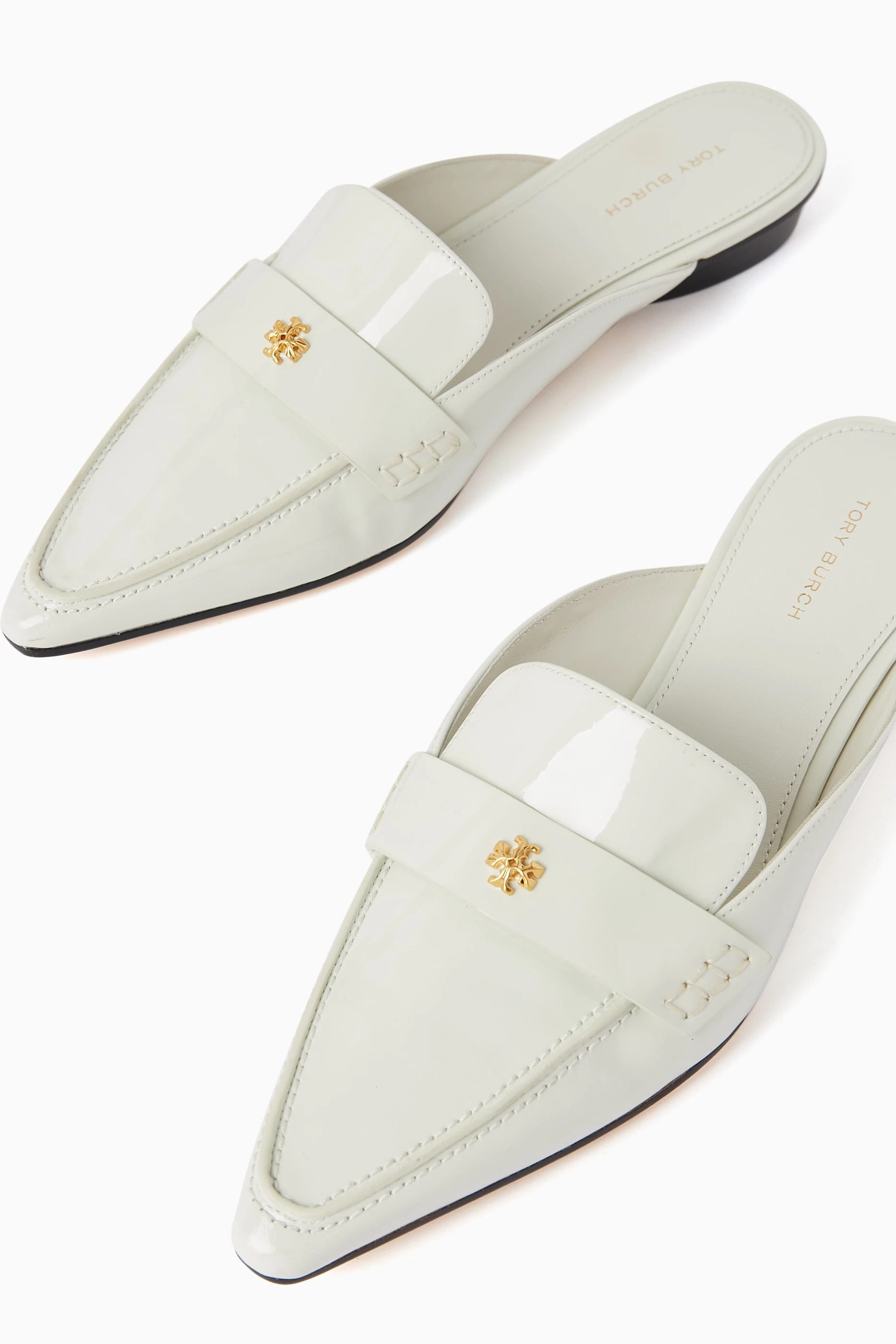 Buy Tory Burch White Pointed Backless Loafers in Leather For Women Online Ounass Saudi