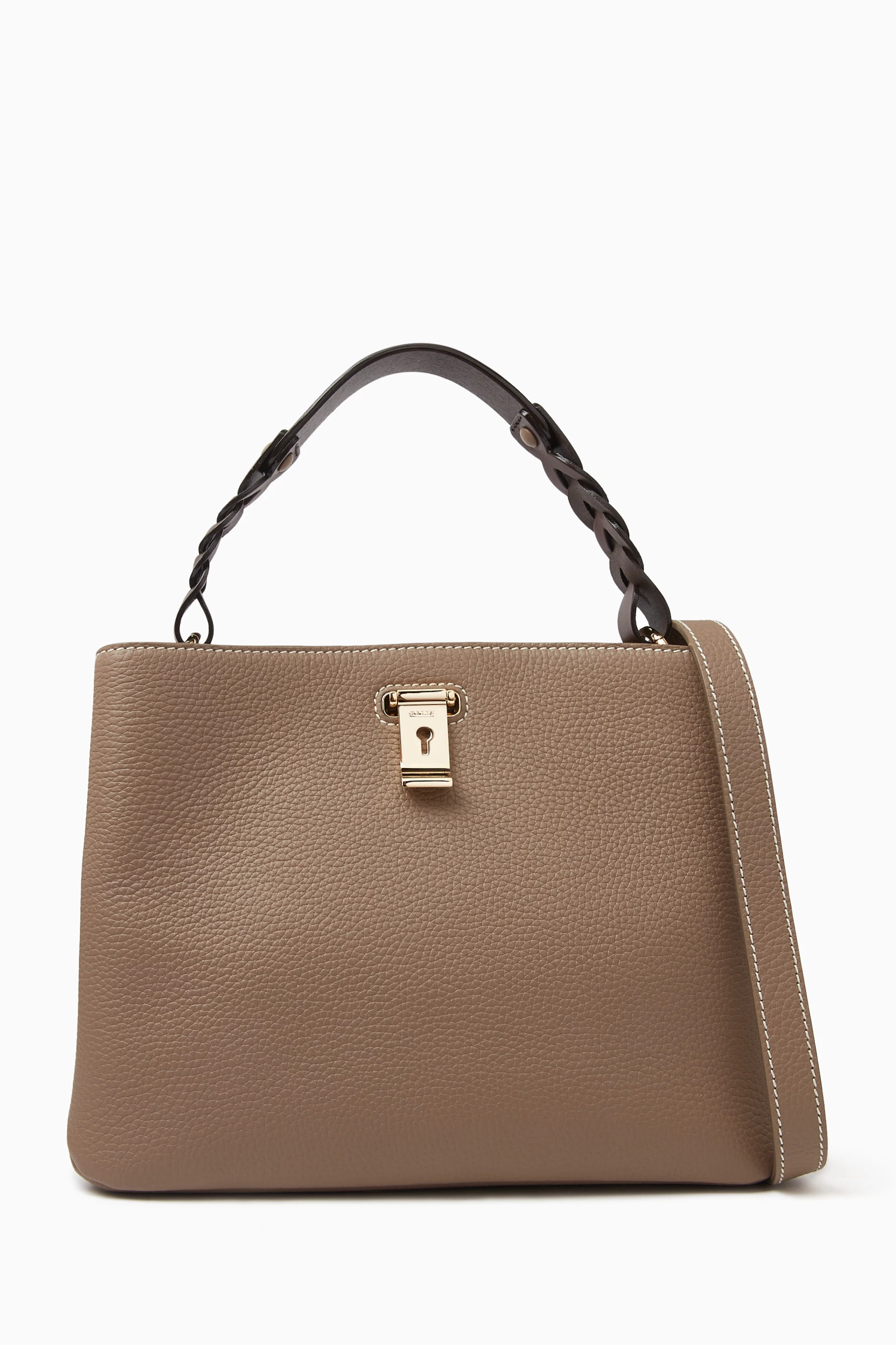 Buy Bally Brown Lucyle Shoulder Bag in Grained Leather For Women Online Ounass Saudi