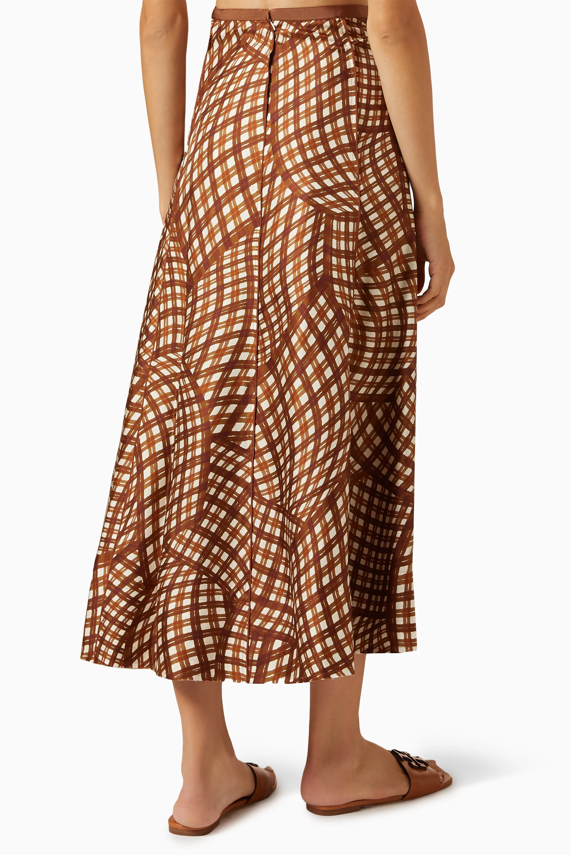 スカート Tory Burch FW25 Brown viscose skirt (170771 211) Brown belted jersey skirt Tory Burch - women - TORY BURCH