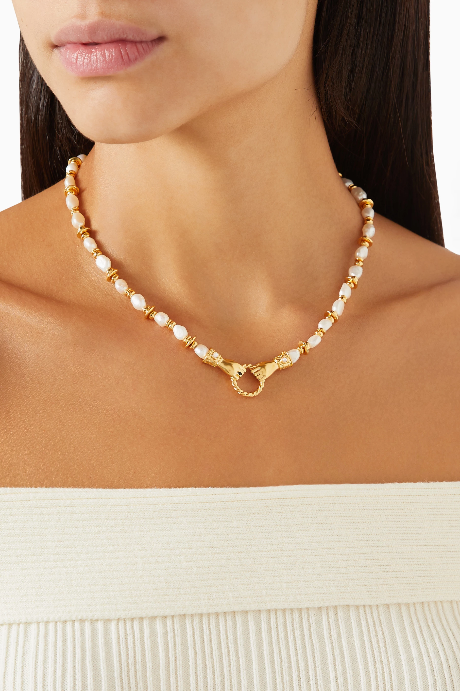Buy Missoma White x Harris Reed In Good Hands Chunky Beaded 