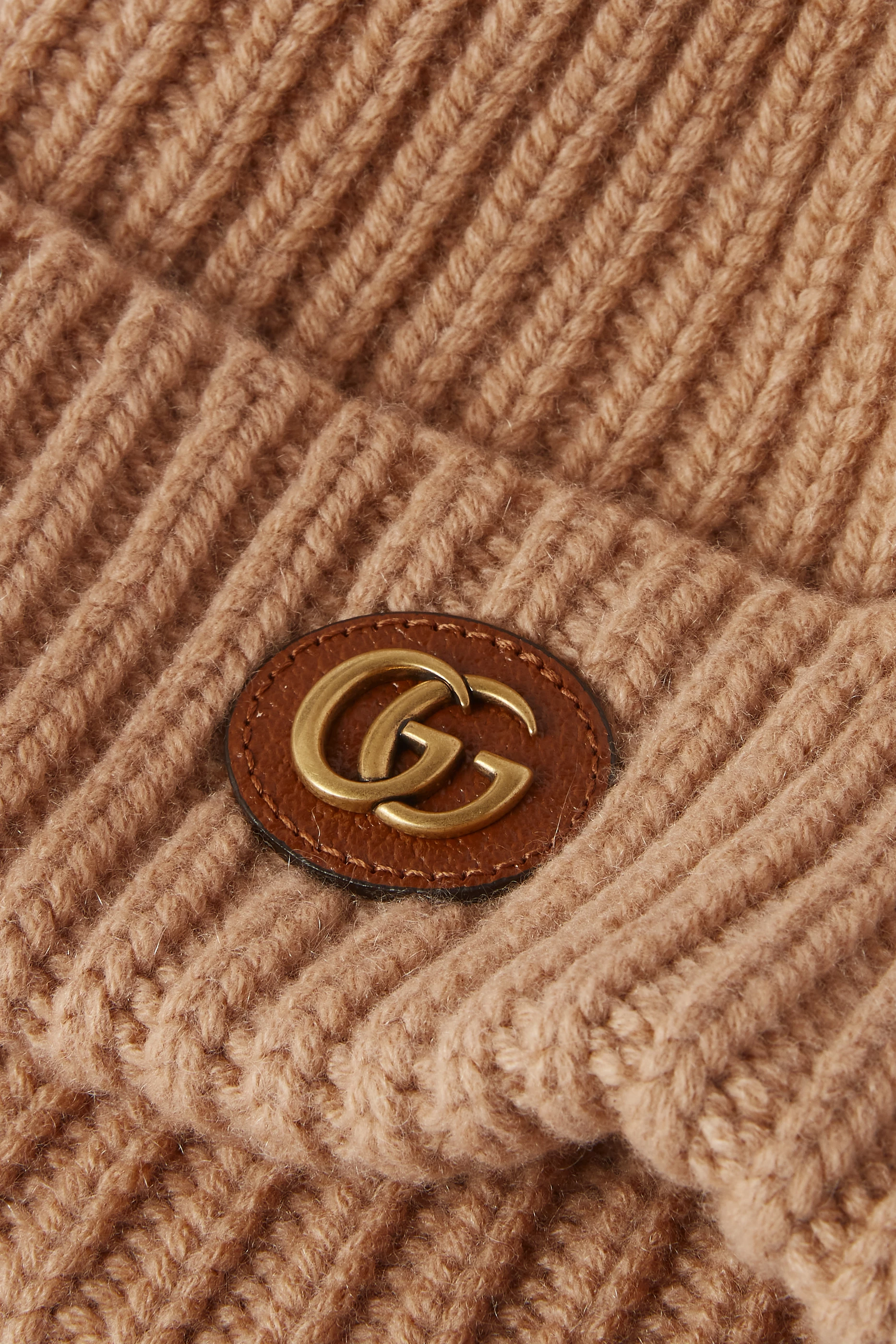 Buy Gucci Brown Double G Beanie in Knit For Women Online 