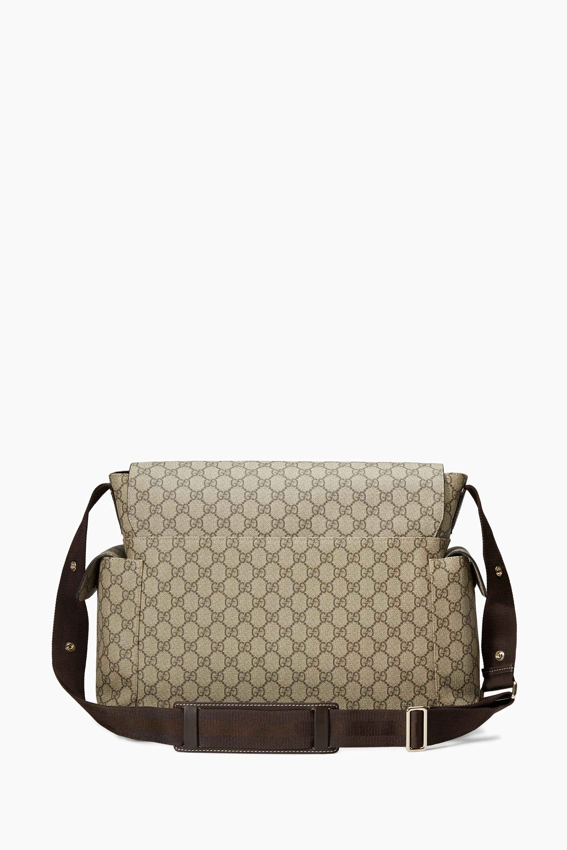 Buy Gucci Brown Plus Diaper Bag in GG Supreme Canvas Leather For Kids Online Ounass Saudi
