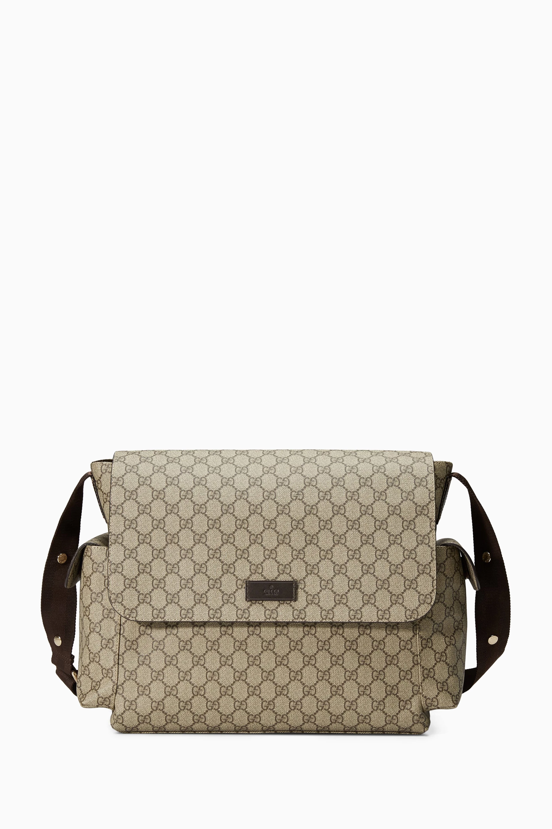 Buy Gucci Brown Plus Diaper Bag in GG Supreme Canvas Leather For Kids Online Ounass Saudi