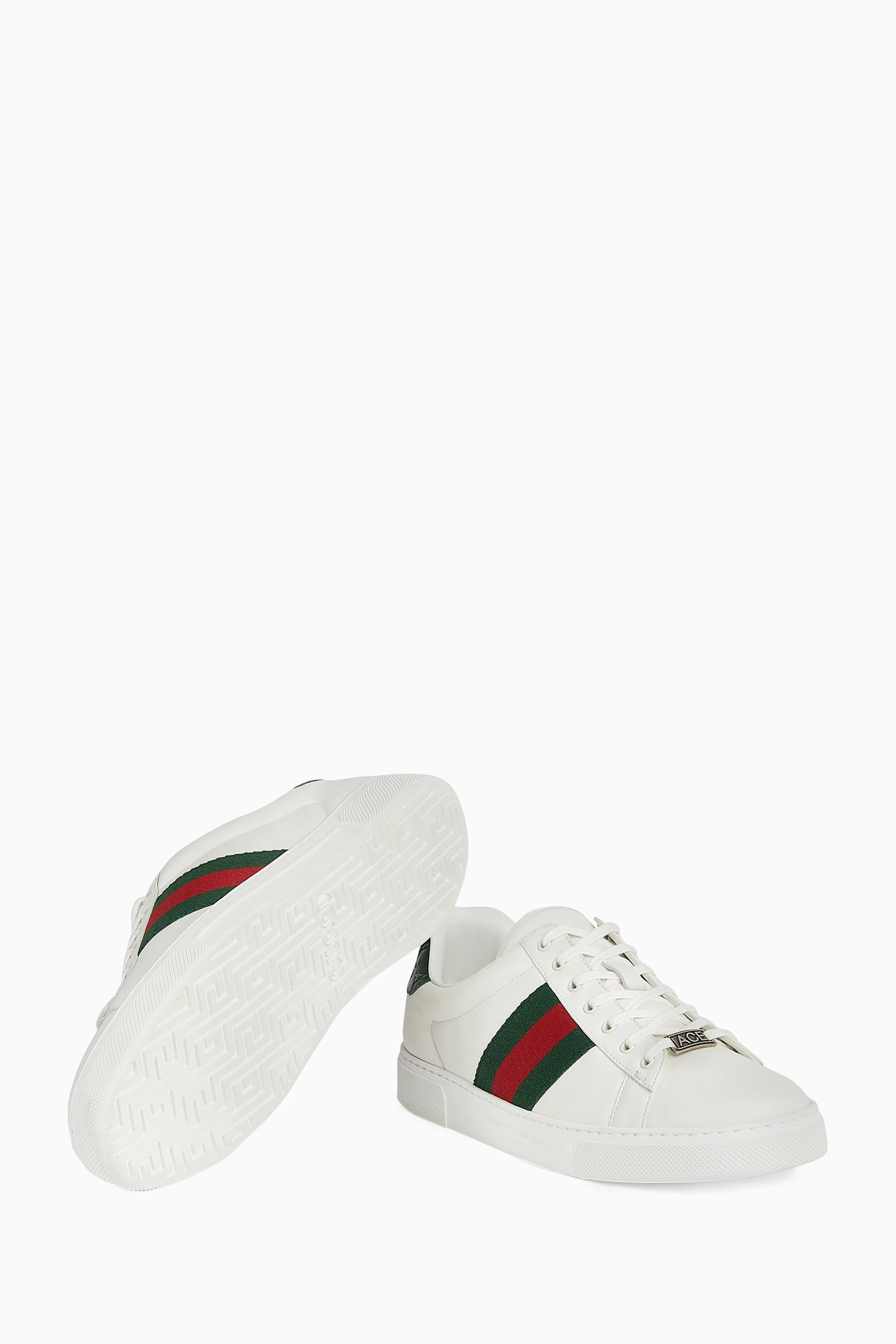 Buy Gucci White Ace Sneakers in Leather For Men Online Ounass Saudi