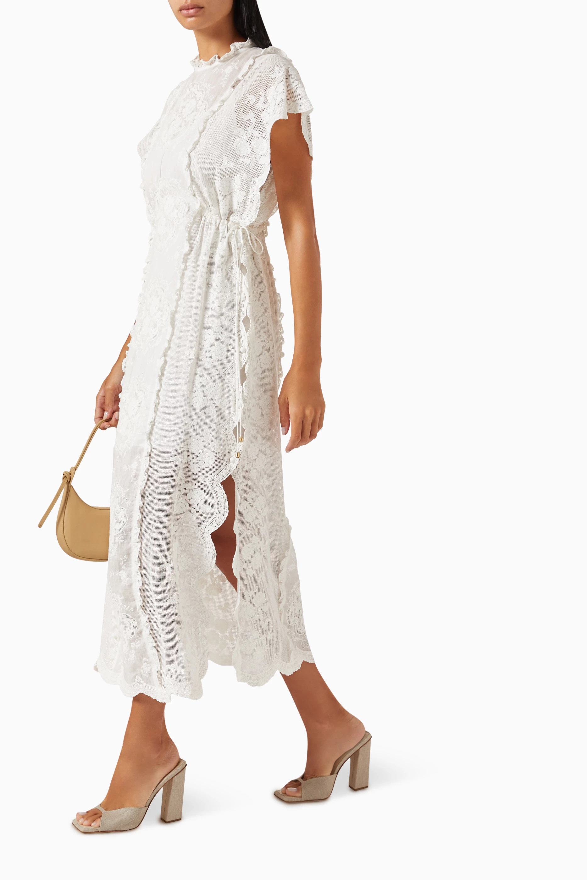 zimmermann alight asymmetric midi dress Zimmermann Alight Asymmetrical Midi Dress | Yellow/Floral | Size 1 main image 0