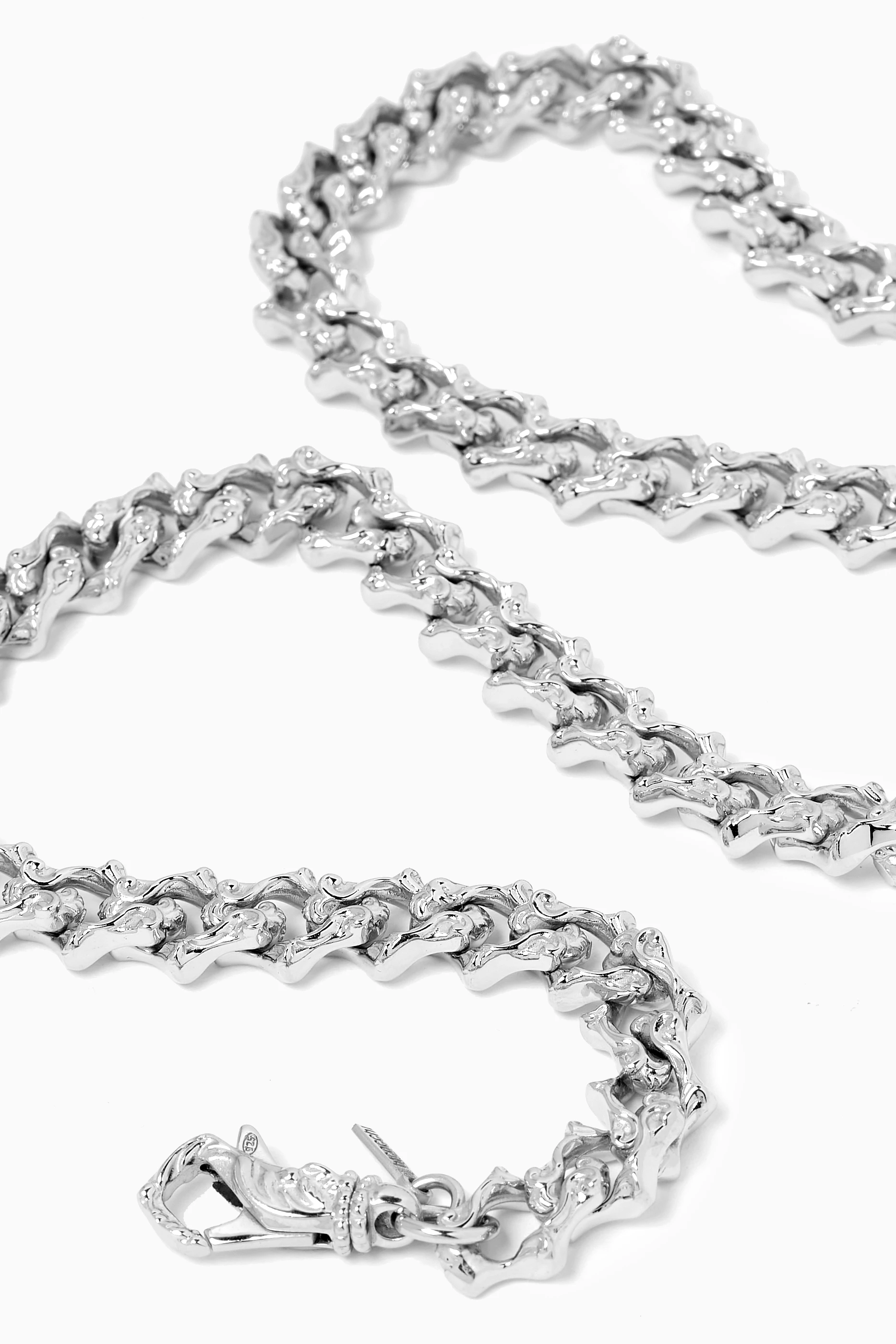 小物 silver design chain bell motif arabesque Buy Emanuele Bicocchi Silver Arabesque Sharp Link Chain Necklace