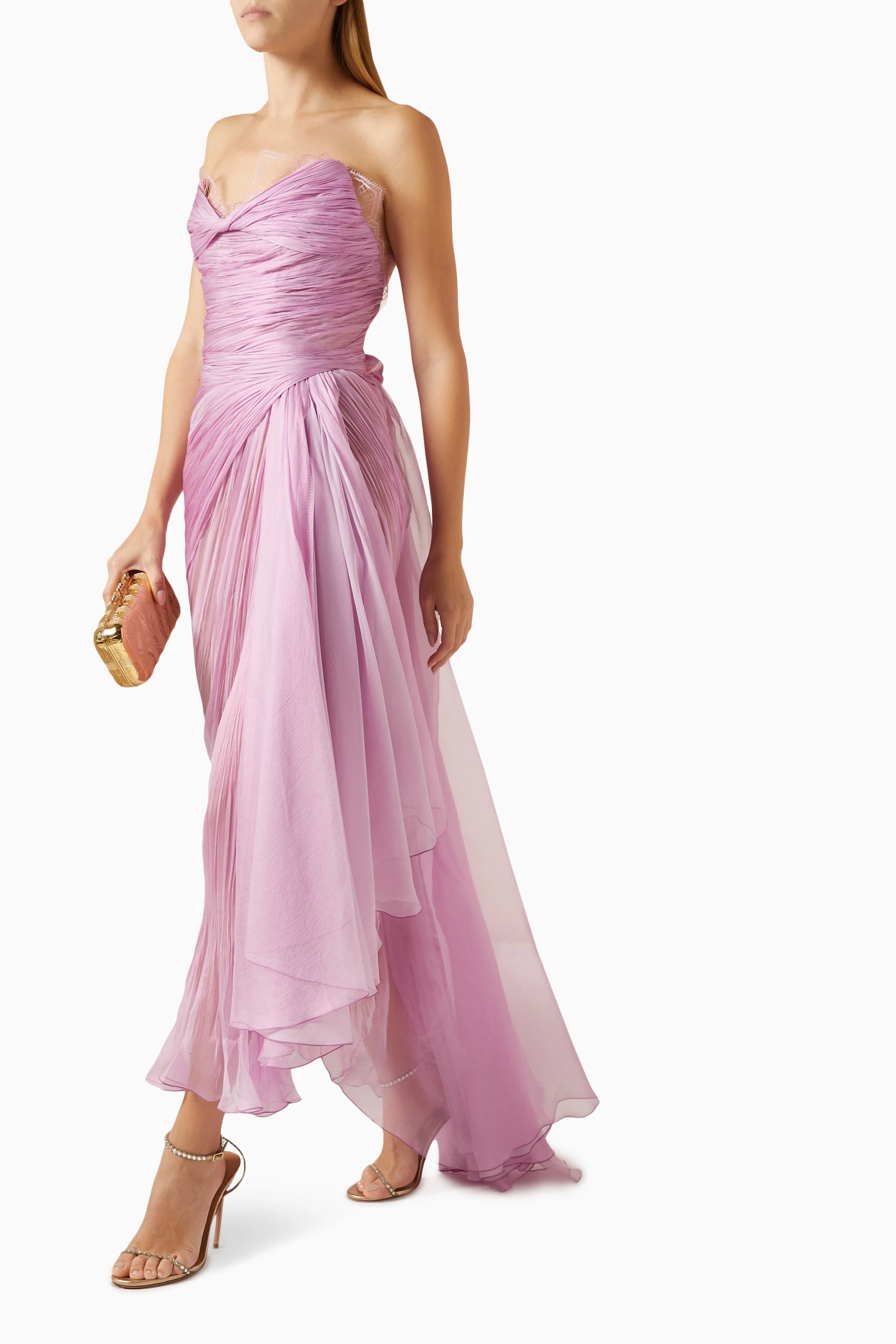 Buy Maria Lucia Hohan Pink Julie Ankle Gown For Women Online
