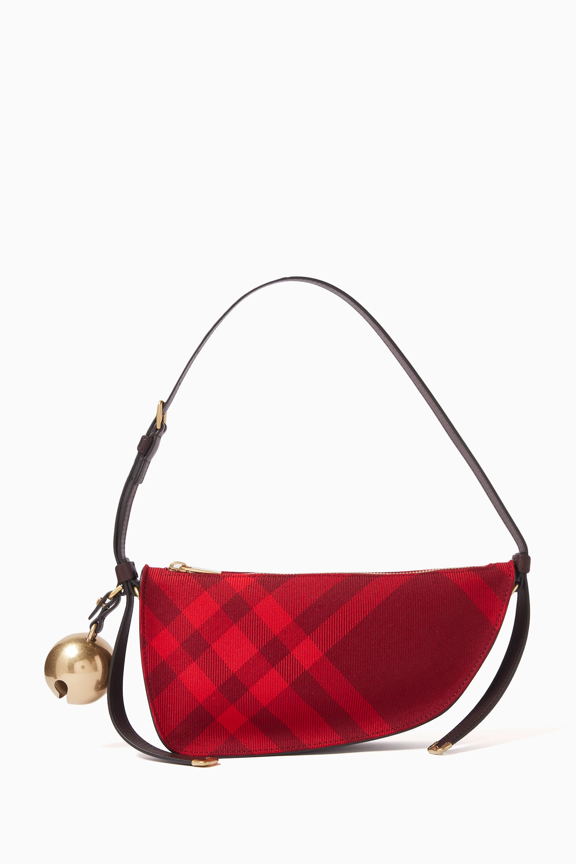 Buy Burberry Purple Mini Shield Shoulder Bag in Wool Leather For Women Online Ounass Saudi