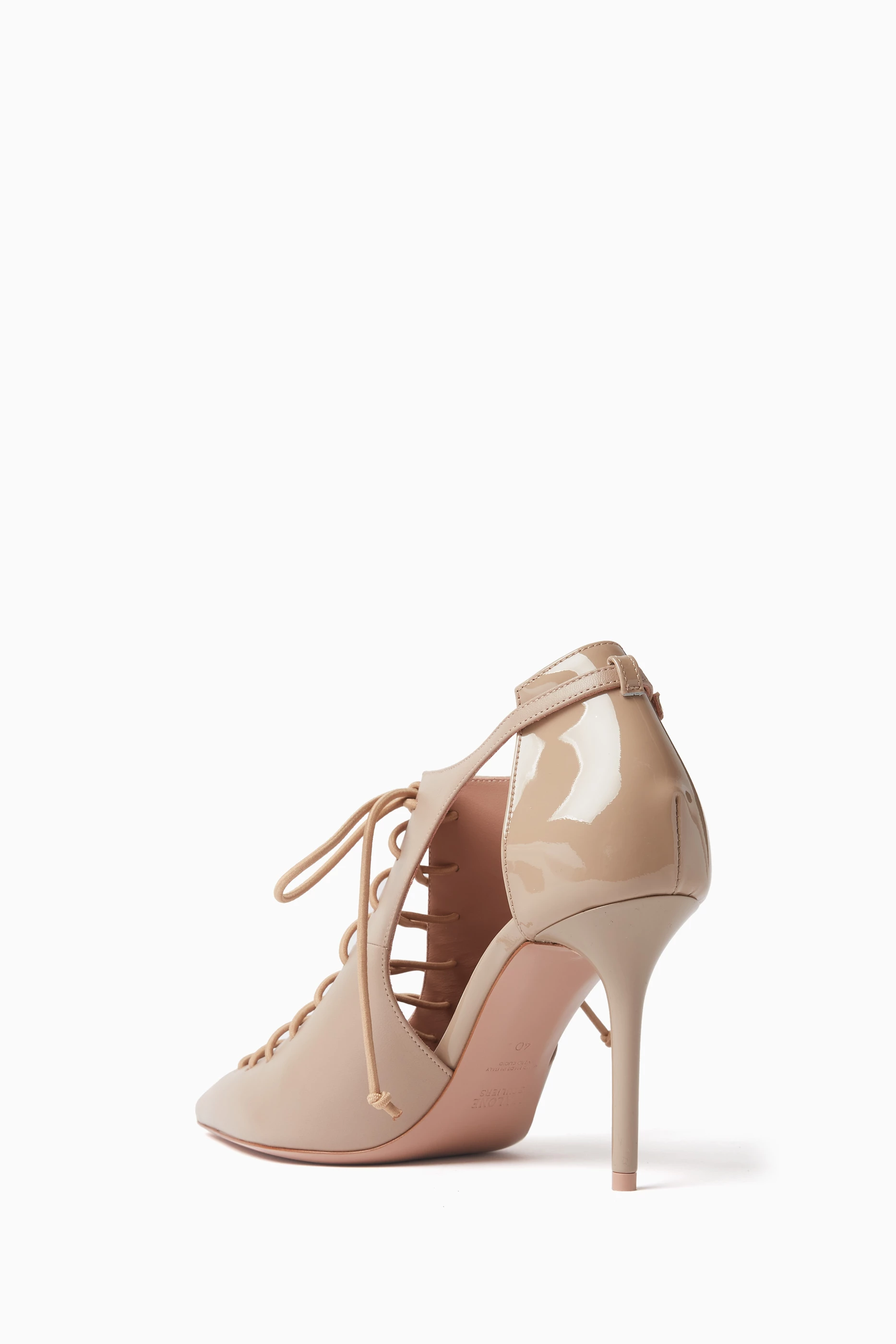 Buy Malone Souliers Neutral Montana 85 Lace up Pumps in Nappa Leather For Women Online Ounass Saudi