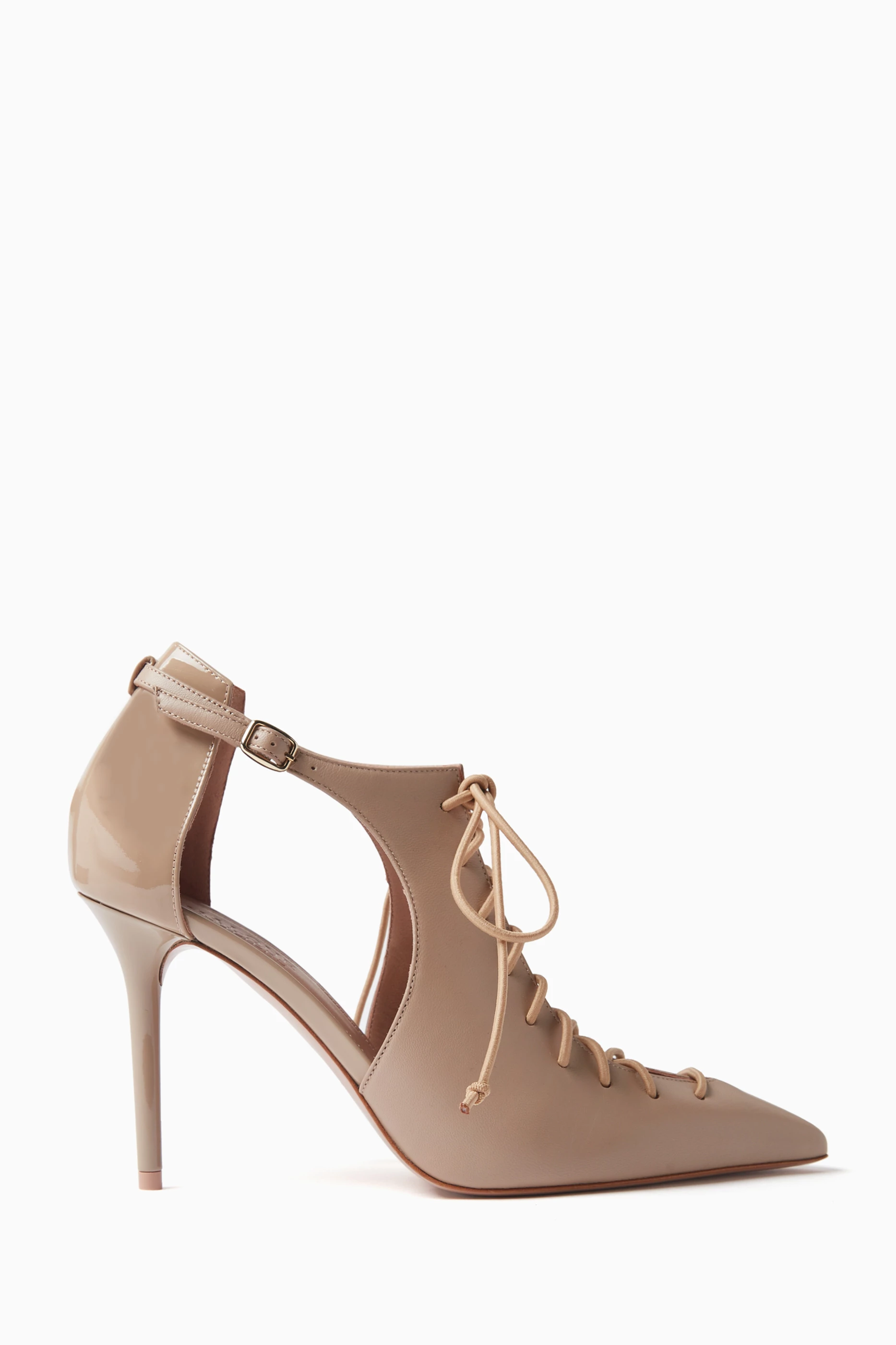 Buy Malone Souliers Neutral Montana 85 Lace up Pumps in Nappa Leather For Women Online Ounass Saudi