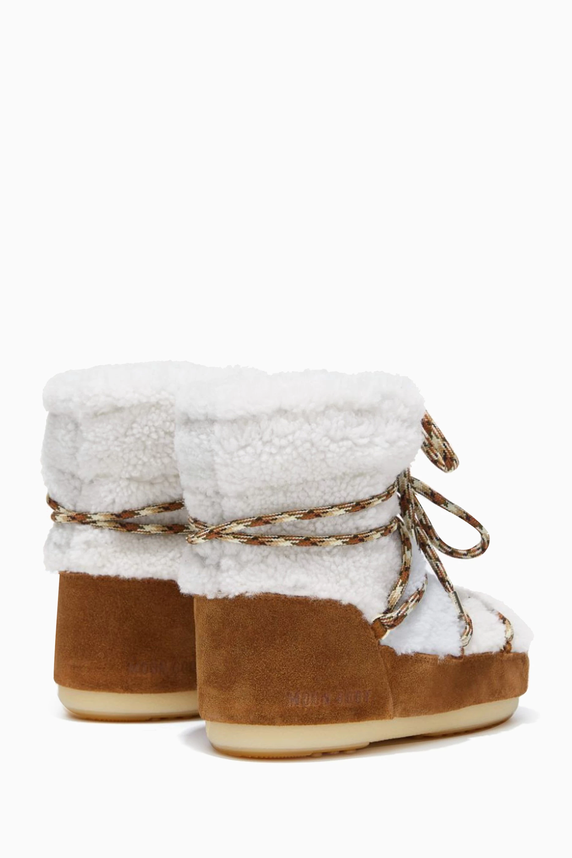 Buy Moon Boot Brown LAB69 Icon Light Low Boots in Shearling