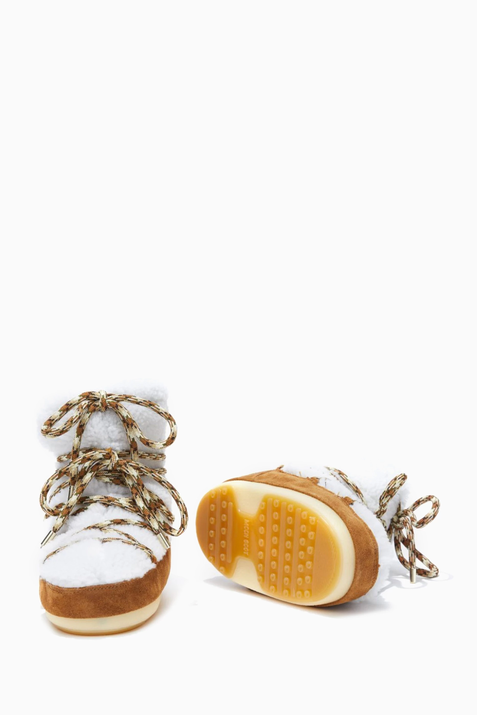 Buy Moon Boot Brown LAB69 Icon Light Low Boots in Shearling