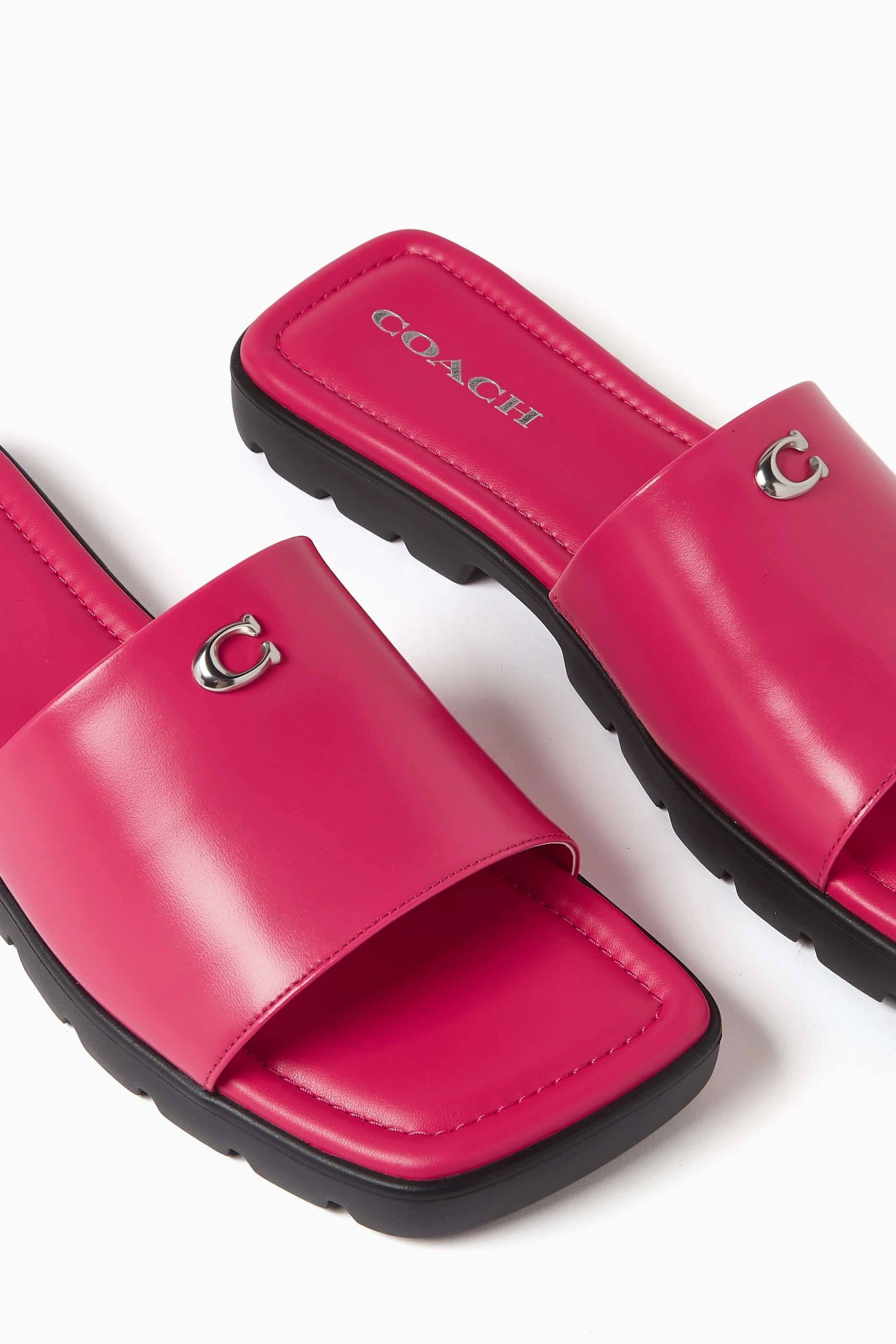 Buy Coach Pink Florence Sandals in Leather For Women Online Ounass Saudi