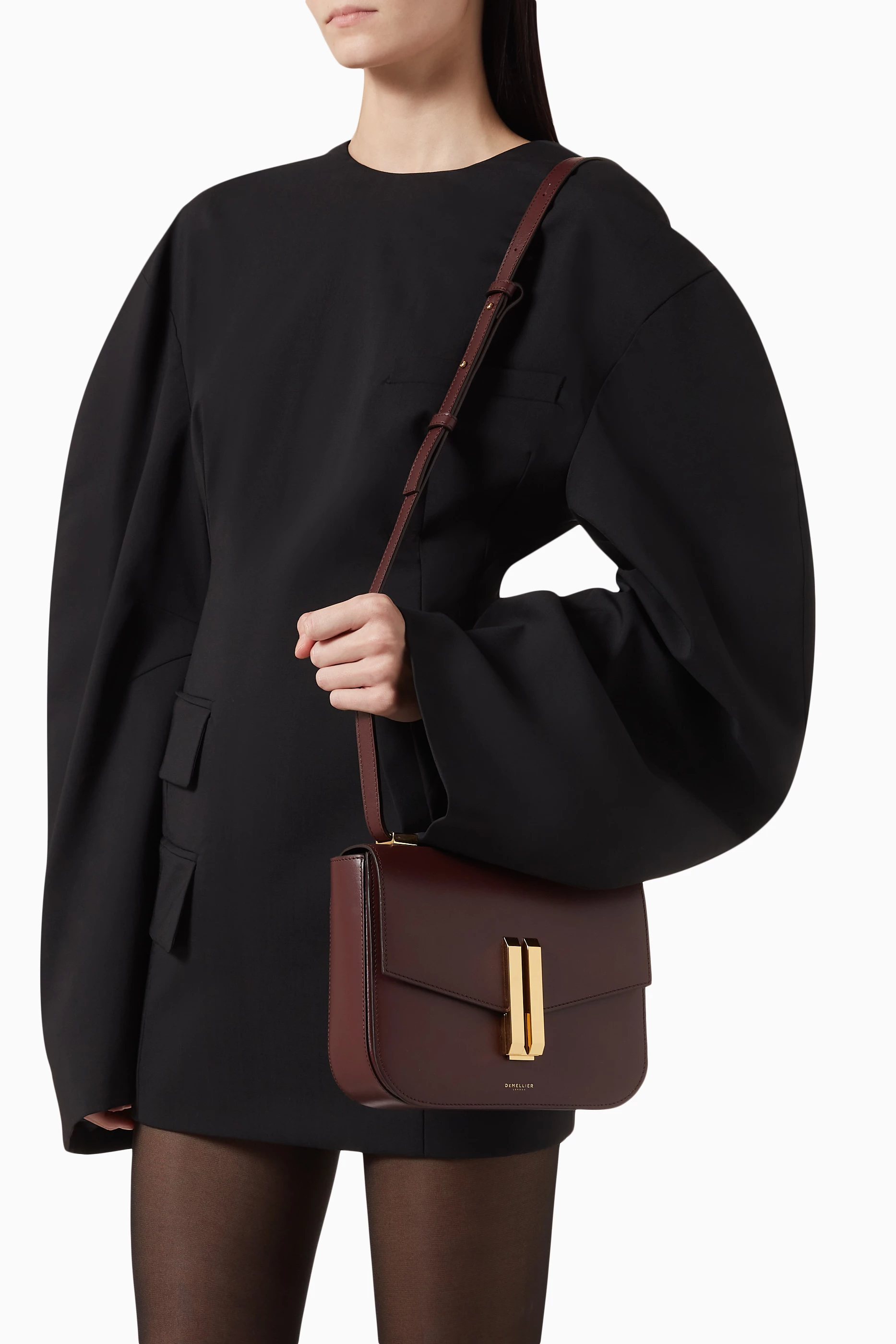 Buy DeMellier Burgundy The Vancouver Crossbody Bag in Leather For