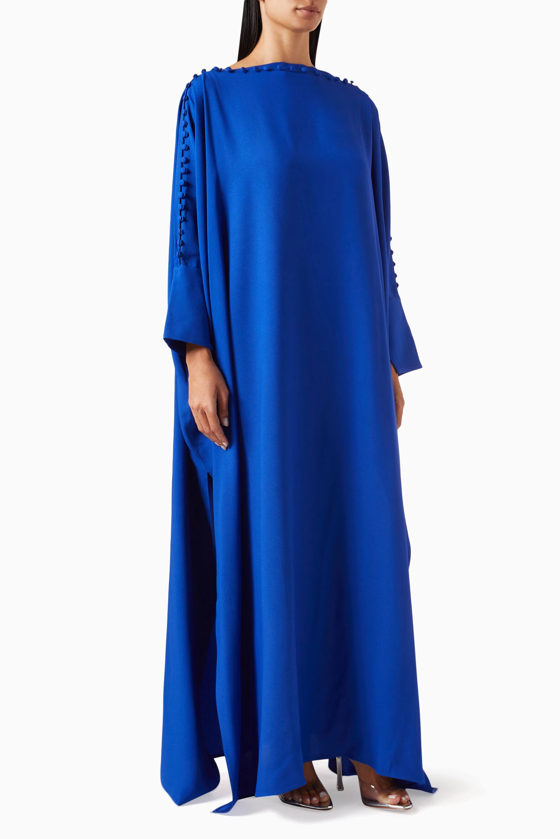 Buy Taller Marmo Blue Mila Kaftan Maxi Dress in Crepe For