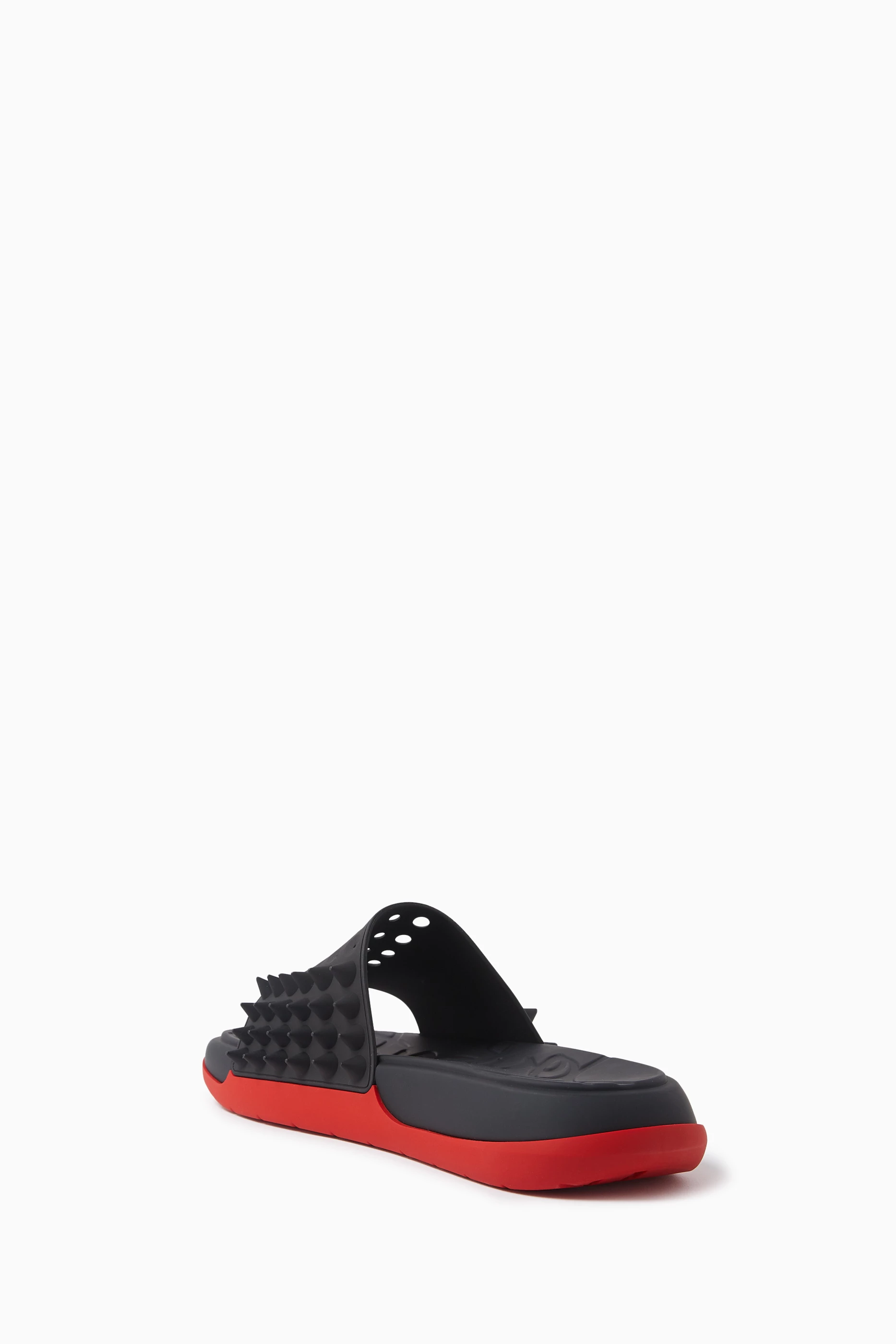 Buy Christian Louboutin Black Take It Easy Slides in Rubber For Men Online Ounass Saudi