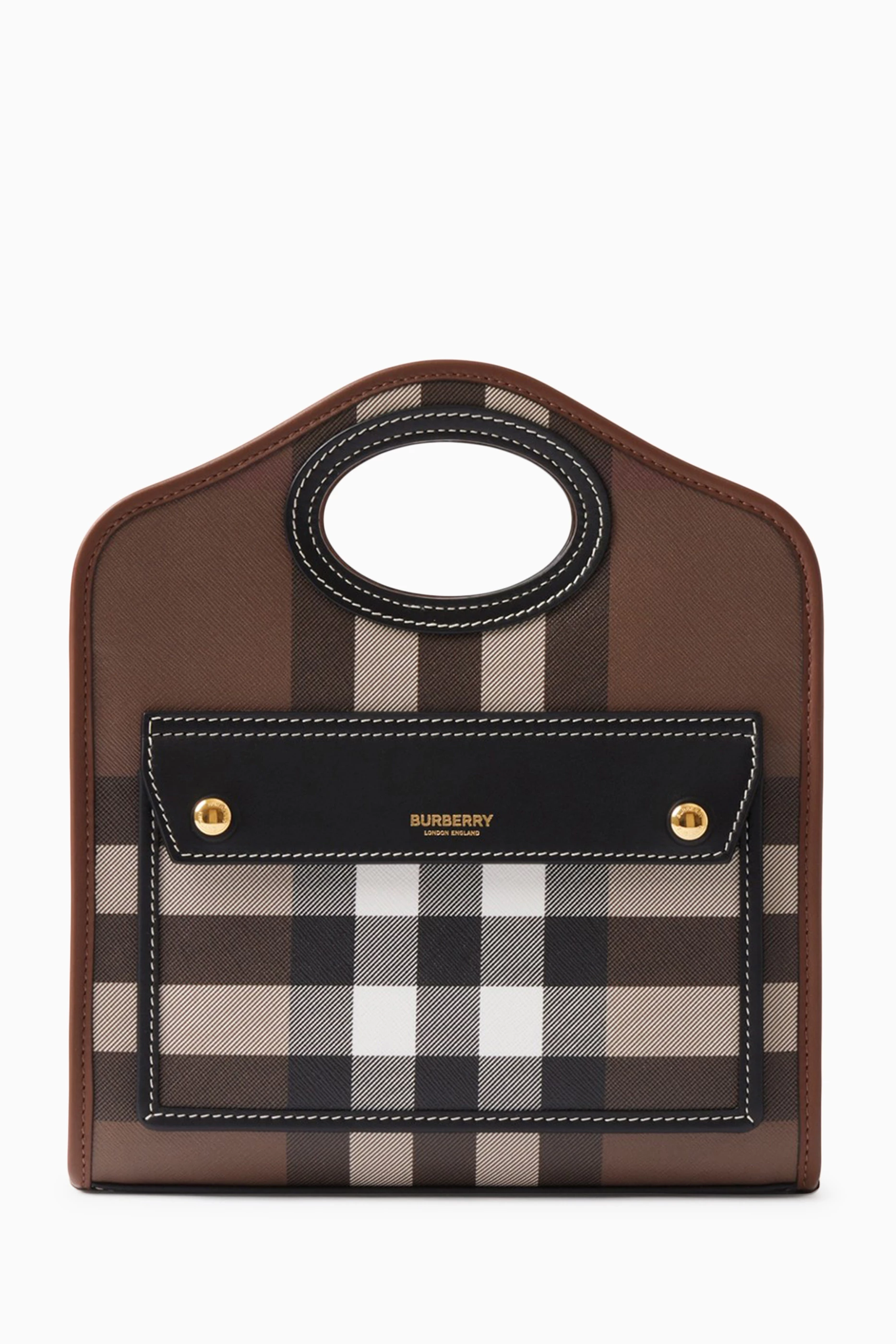 トートバッグ Burberry Mini Pocket - Burberry - Canvas - Brown Mini Pocket Bag in Natural/malt brown - Women, Canvas