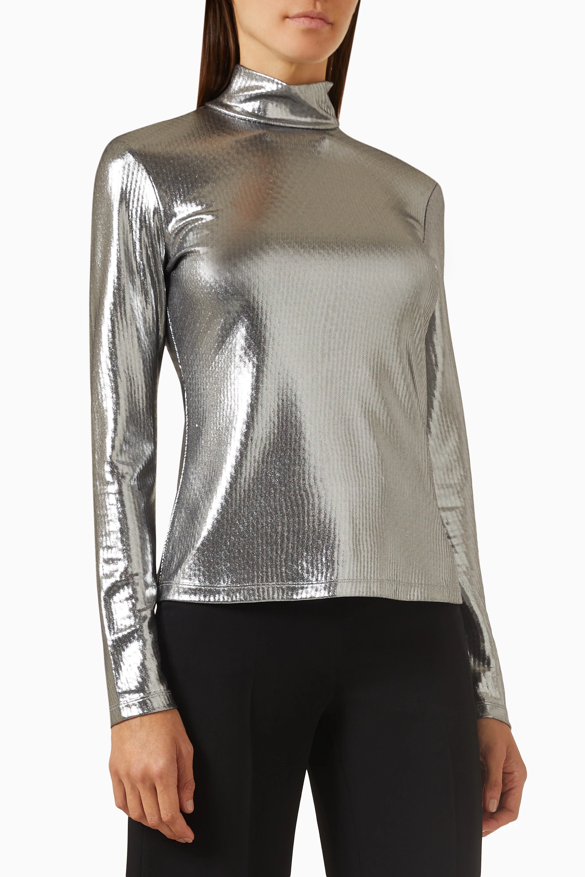 Metallic turtleneck cheap