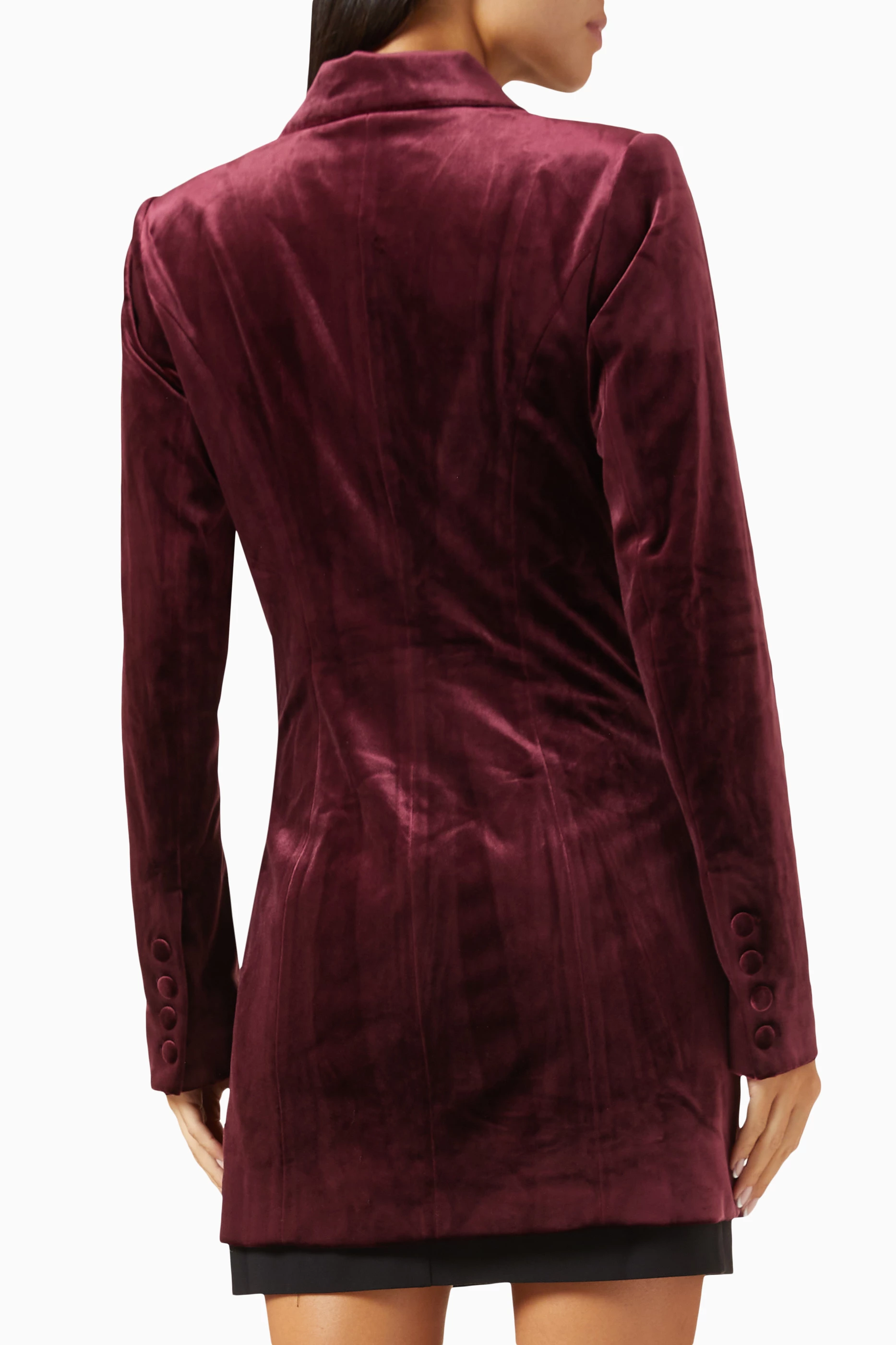 burgundy velvet blazer dress Burgundy Velvet Snake Pattern Blazer XL / Burgundy / Velvet main image 1