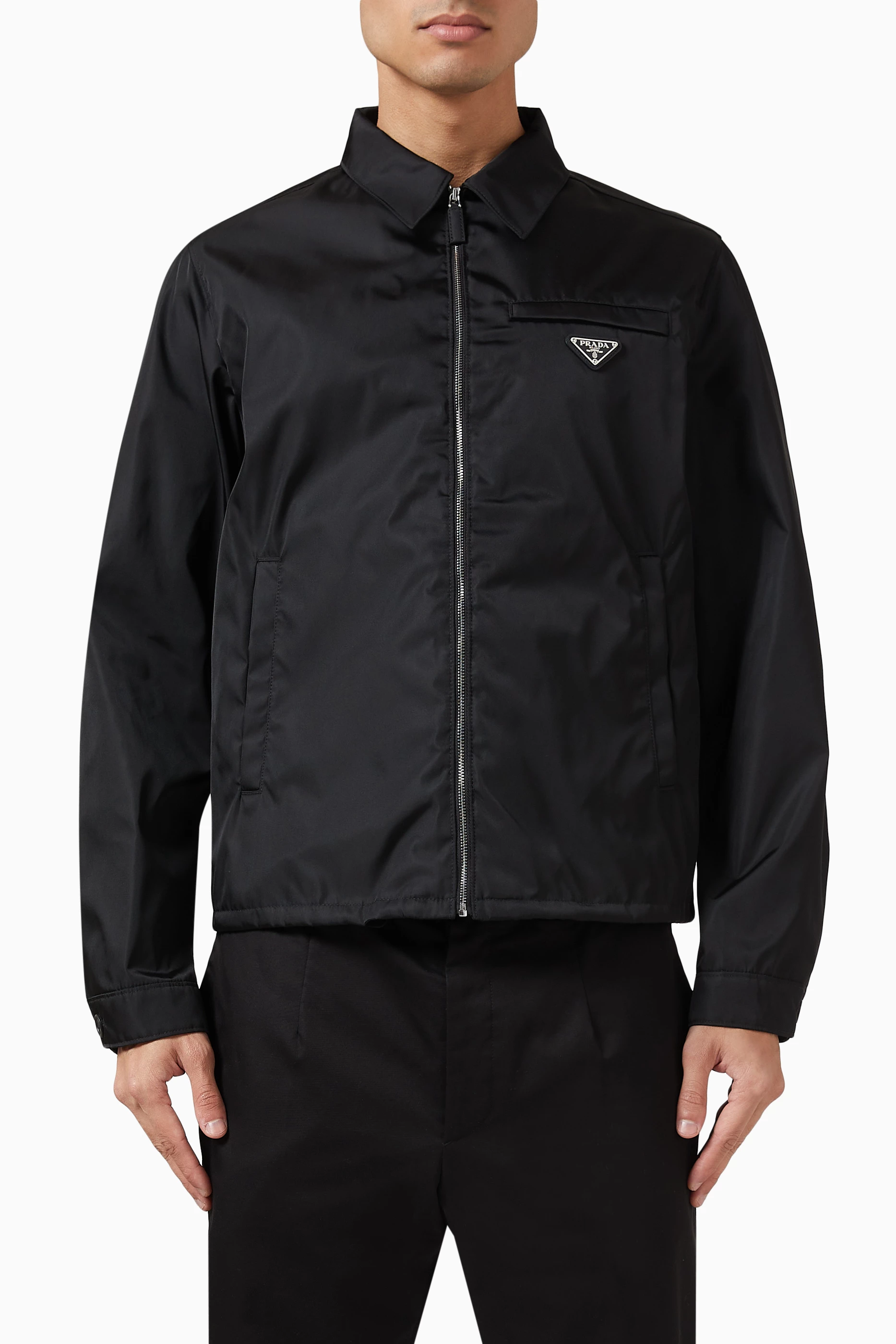 Buy Prada Black Blouson Jacket in Re-Nylon For Men Online | Ounass