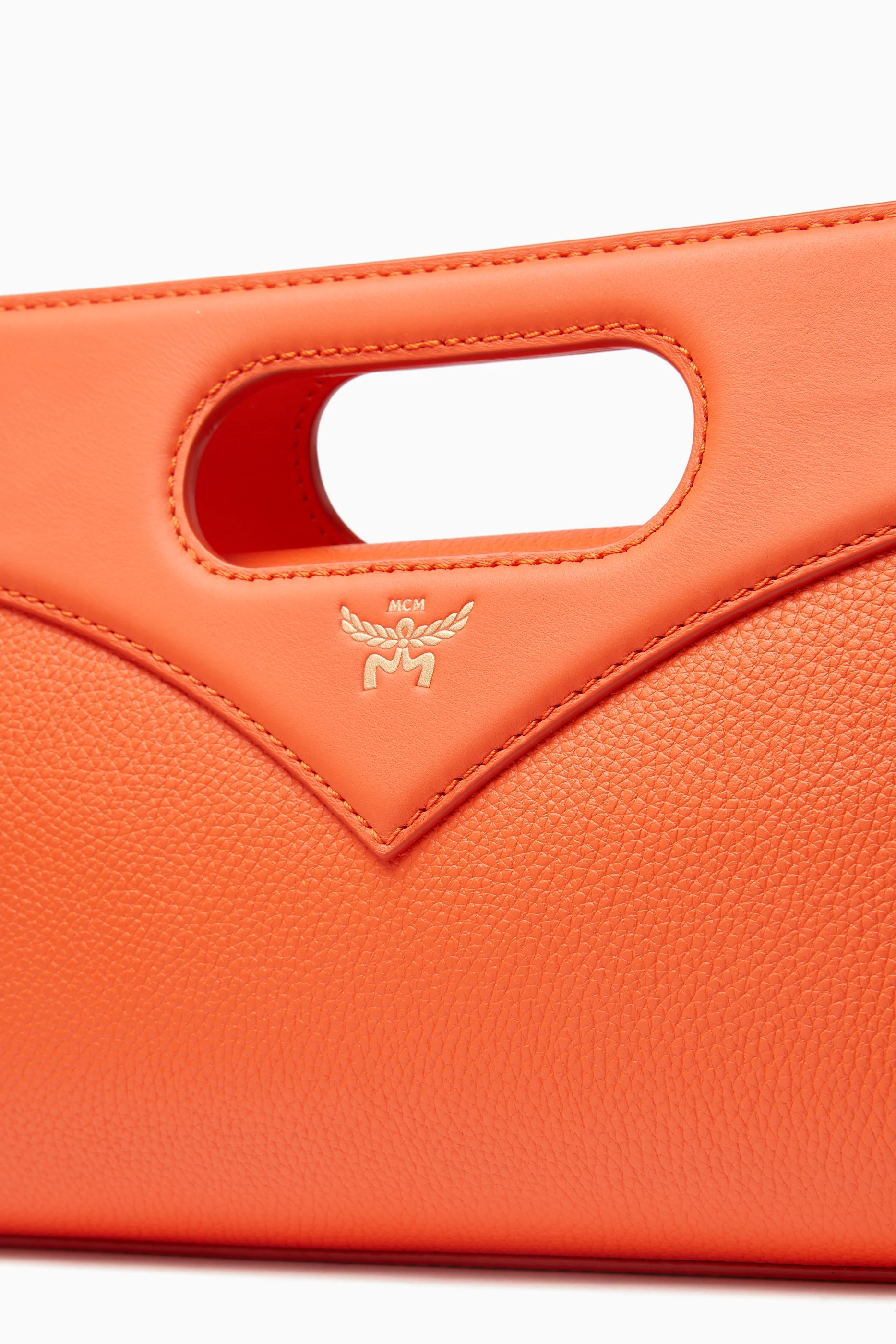 Buy MCM Orange Diamond Crossbody Bag in Leather For Women Online