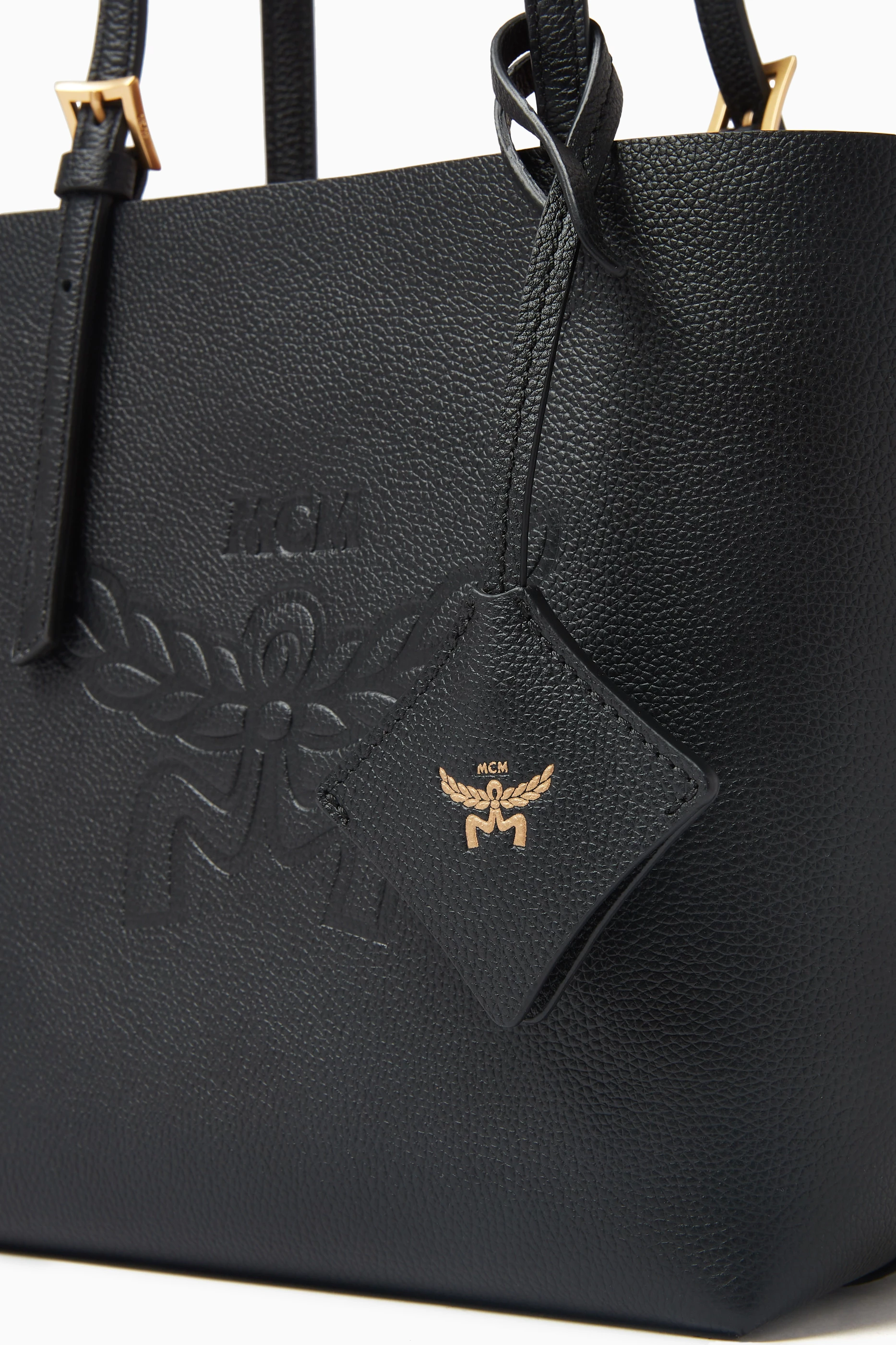 Buy MCM Black Mini Himmel Shopper Tote Bag in Leather For Women Online Ounass Saudi