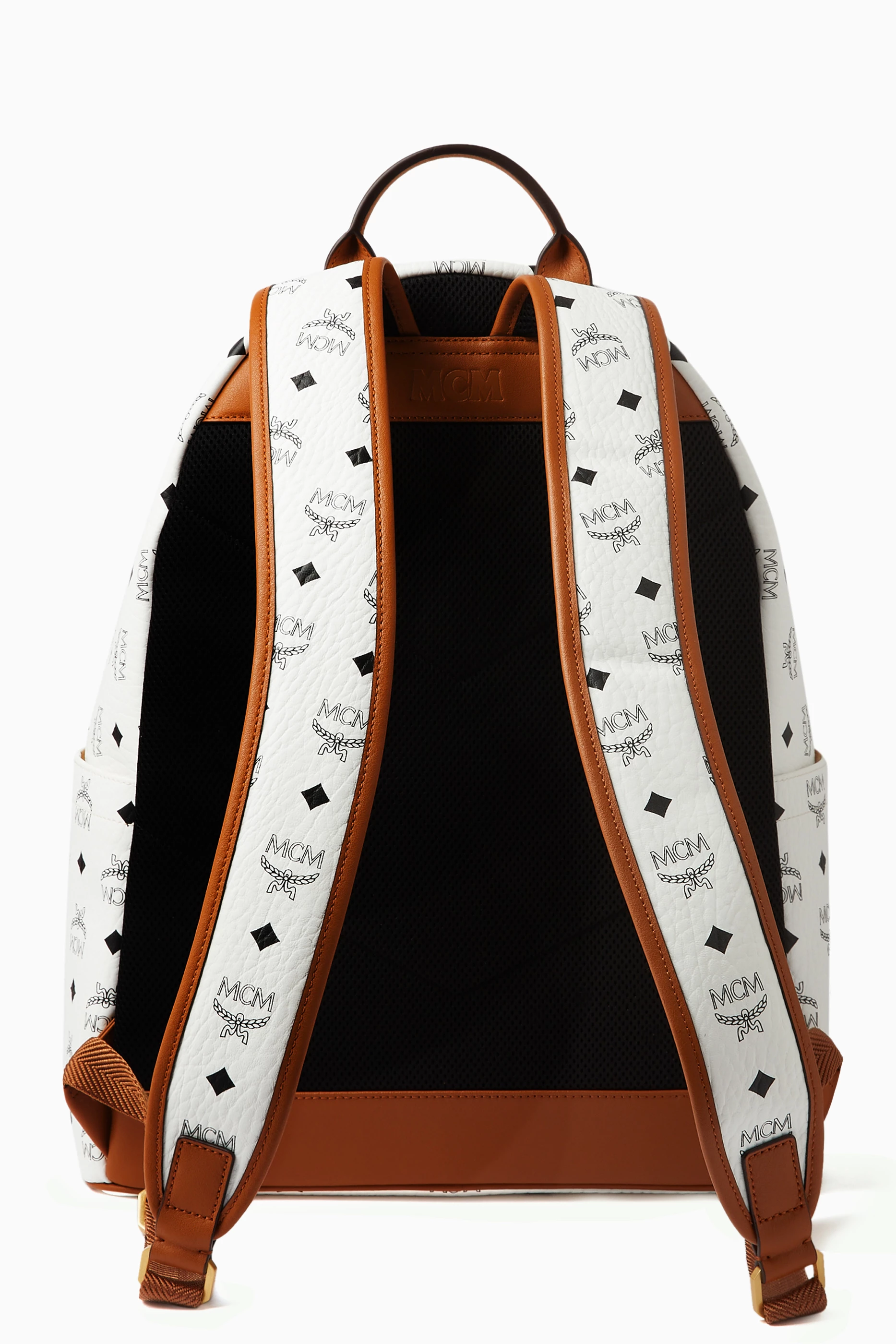 Buy MCM White Medium Stark Backpack in Visetos Canvas For UNISEX Online Ounass Saudi