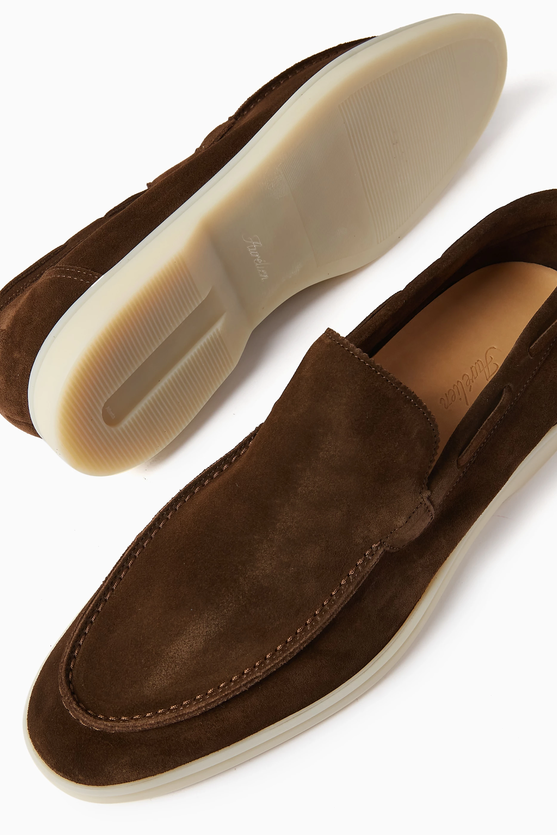 Buy Aurelien Brown Yacht Loafers in Softey® Suede For Men  display picture 3
