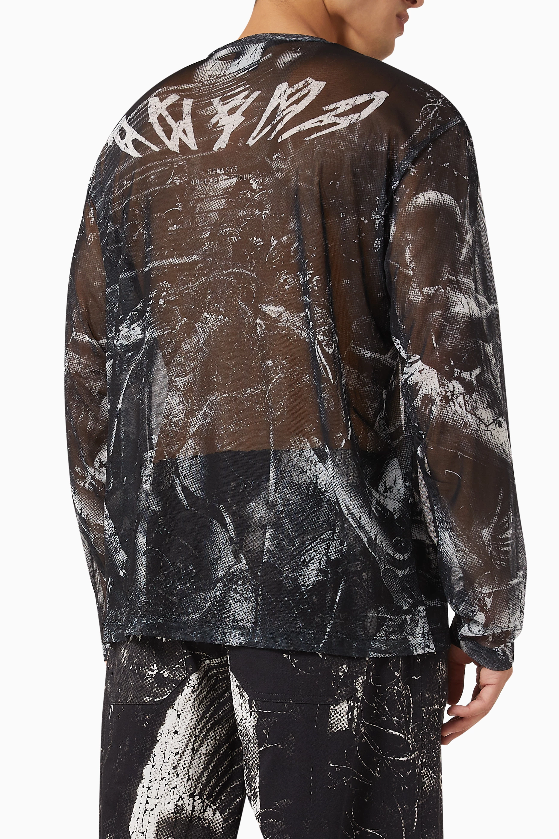 Buy 44 Label Group Black x Anyma Eternity T-shirt in Mesh