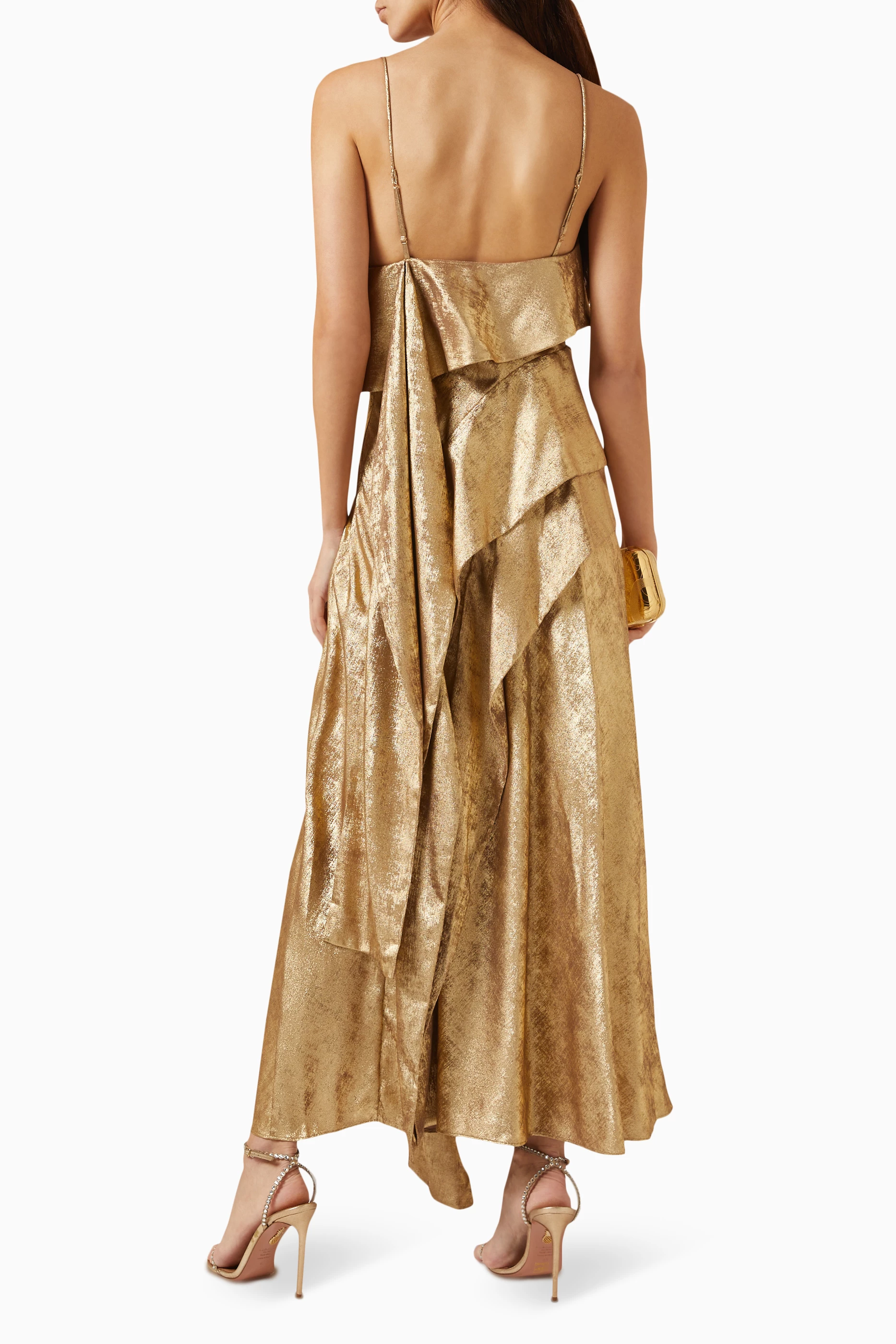 Buy Acler Gold Harley Midi Dress in Metallic-fabric For Women Online |  Ounass Saudi