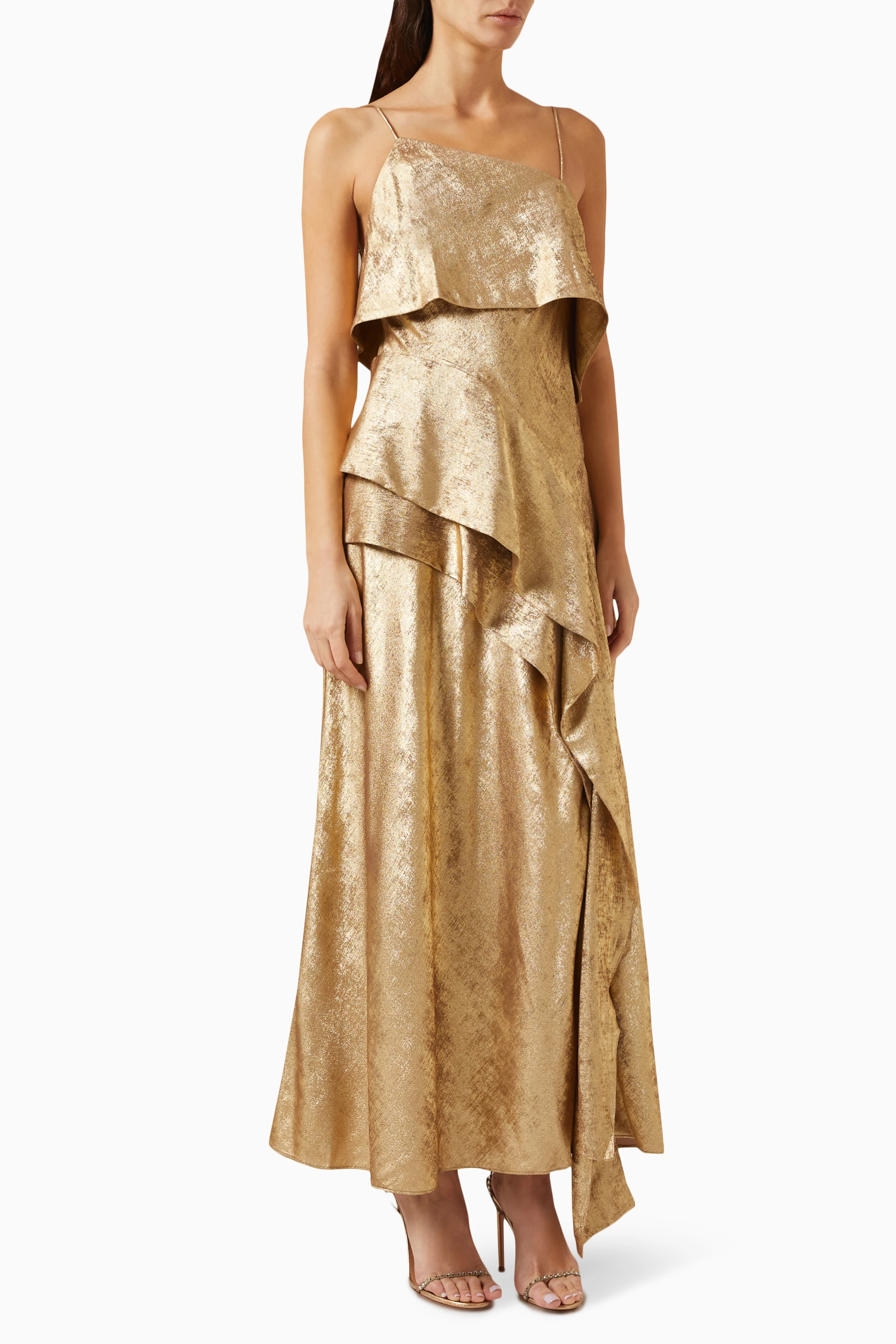 Buy Acler Gold Harley Midi Dress in Metallic-fabric For Women Online |  Ounass Saudi