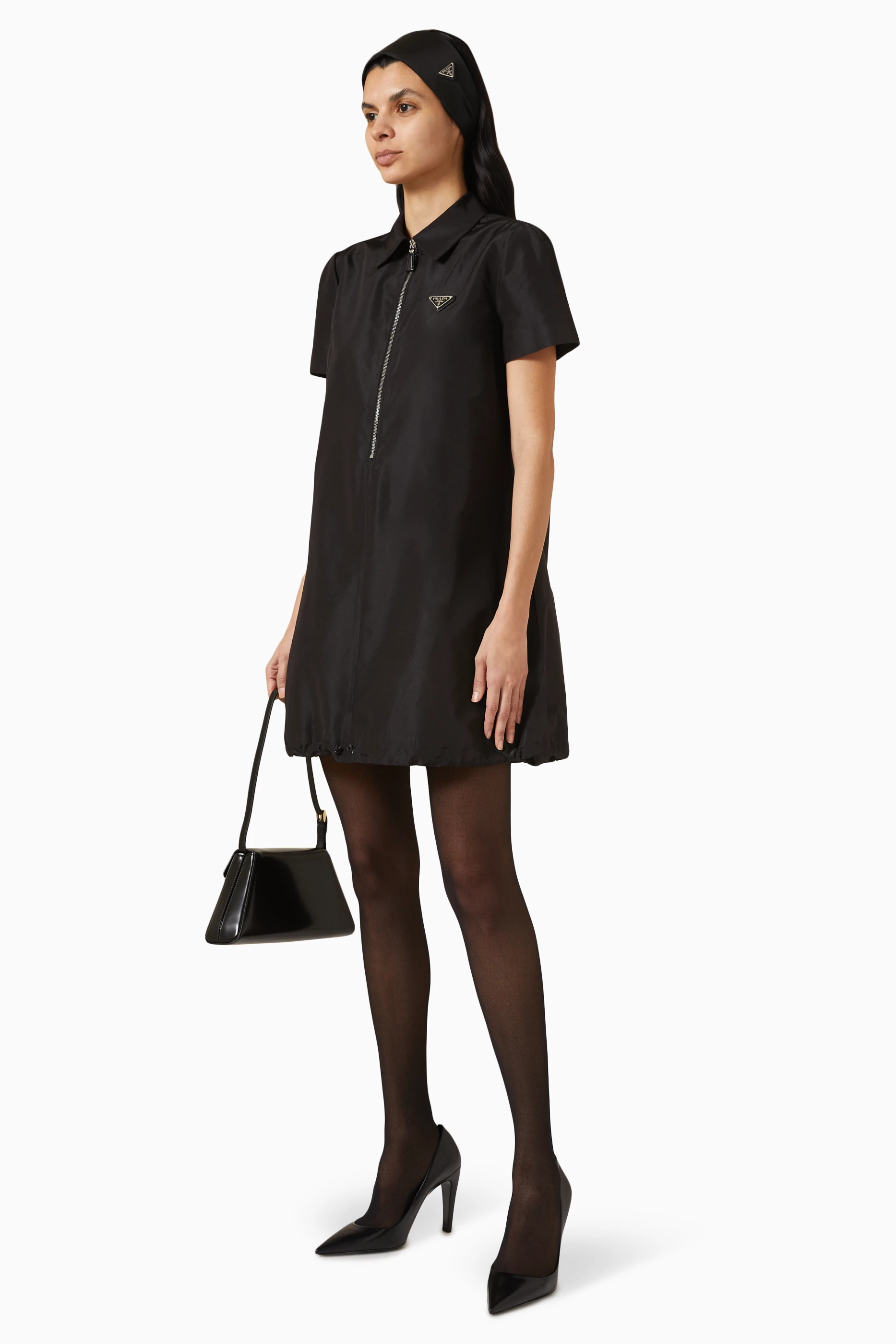 ワンピース PRADA SS25 Black jersey dress (33601SOOO16A0 F0002) Prada Ribbed Knit Jersey Dress | Saks Fifth Avenue
