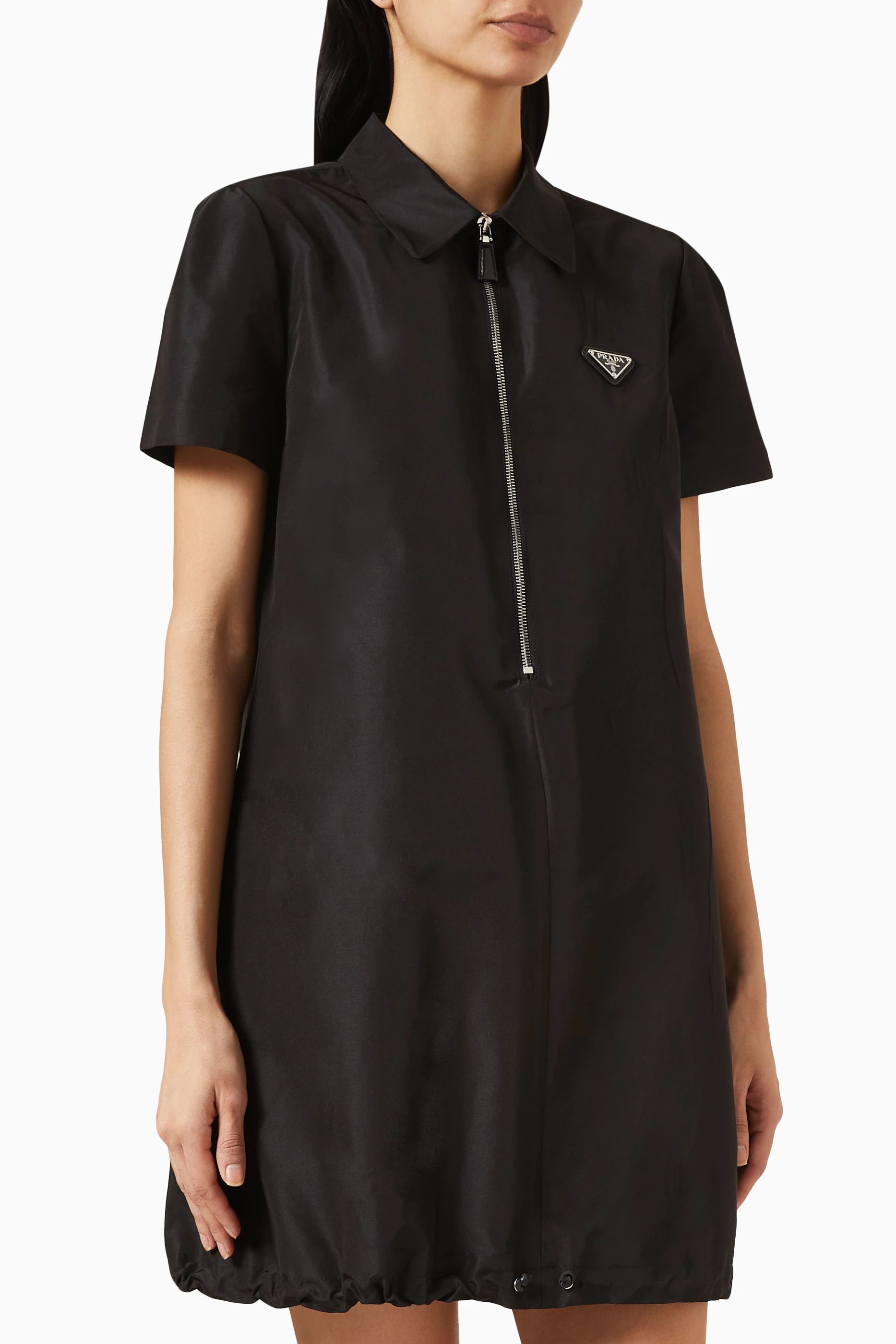 ワンピースその他 Prada Black short plush dress with logo triangle Prada Black short plush dress with logo triangle (PRADA