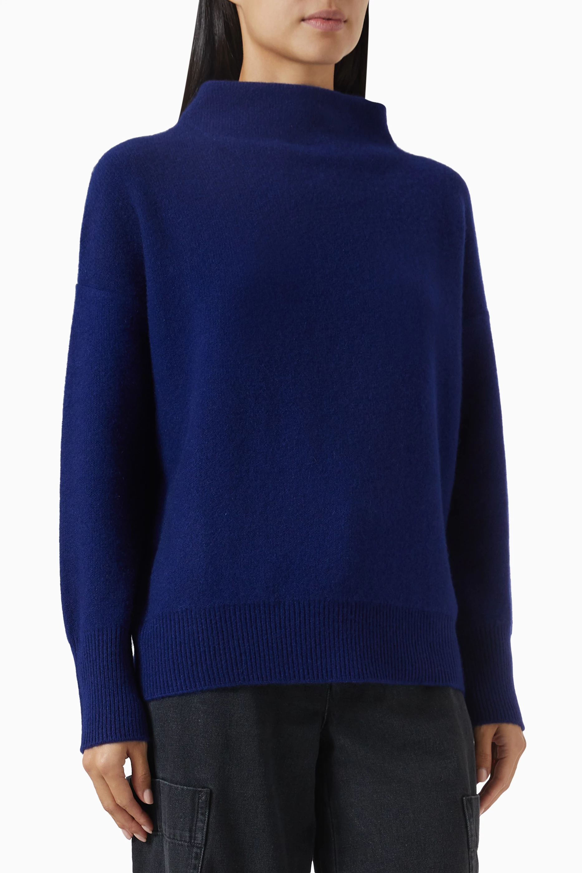 Funnel Neck Sweater Vince Navy Cashmere Sweater New Vince Plush