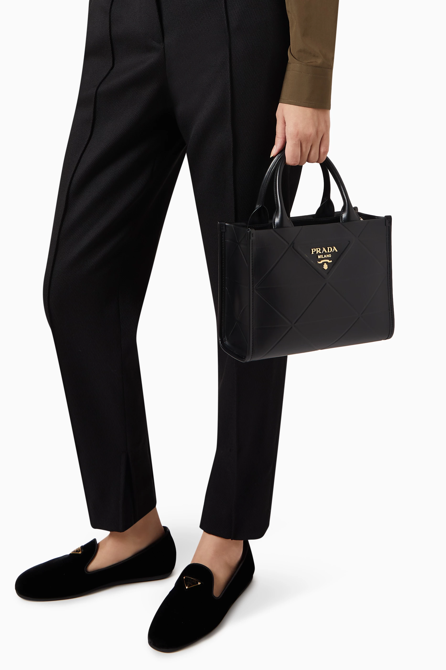 Buy Prada Black Mini Symbole Tote Bag in Leather For Women Online Ounass Saudi